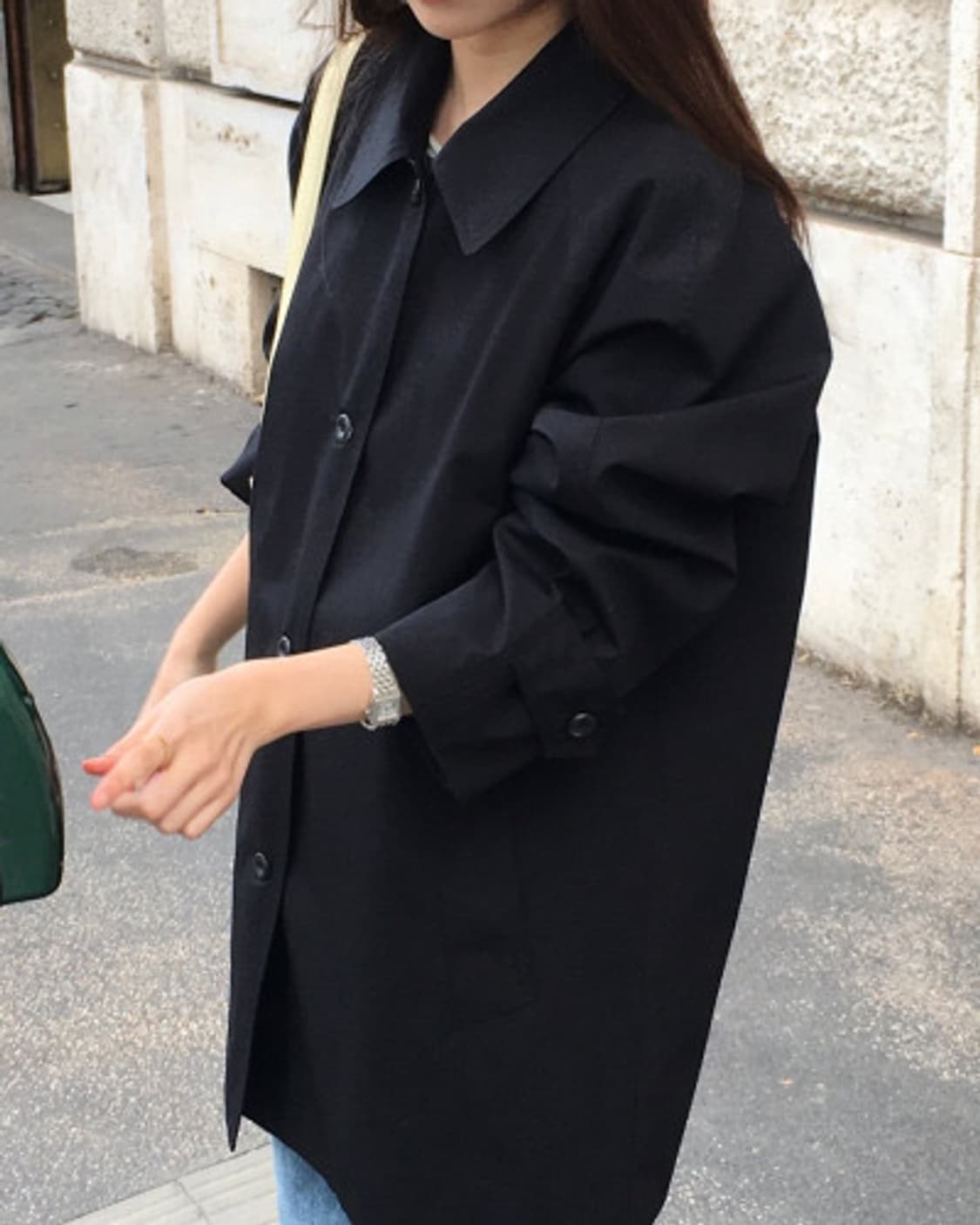 카라 탈부착 코트(블랙) 상품이미지4