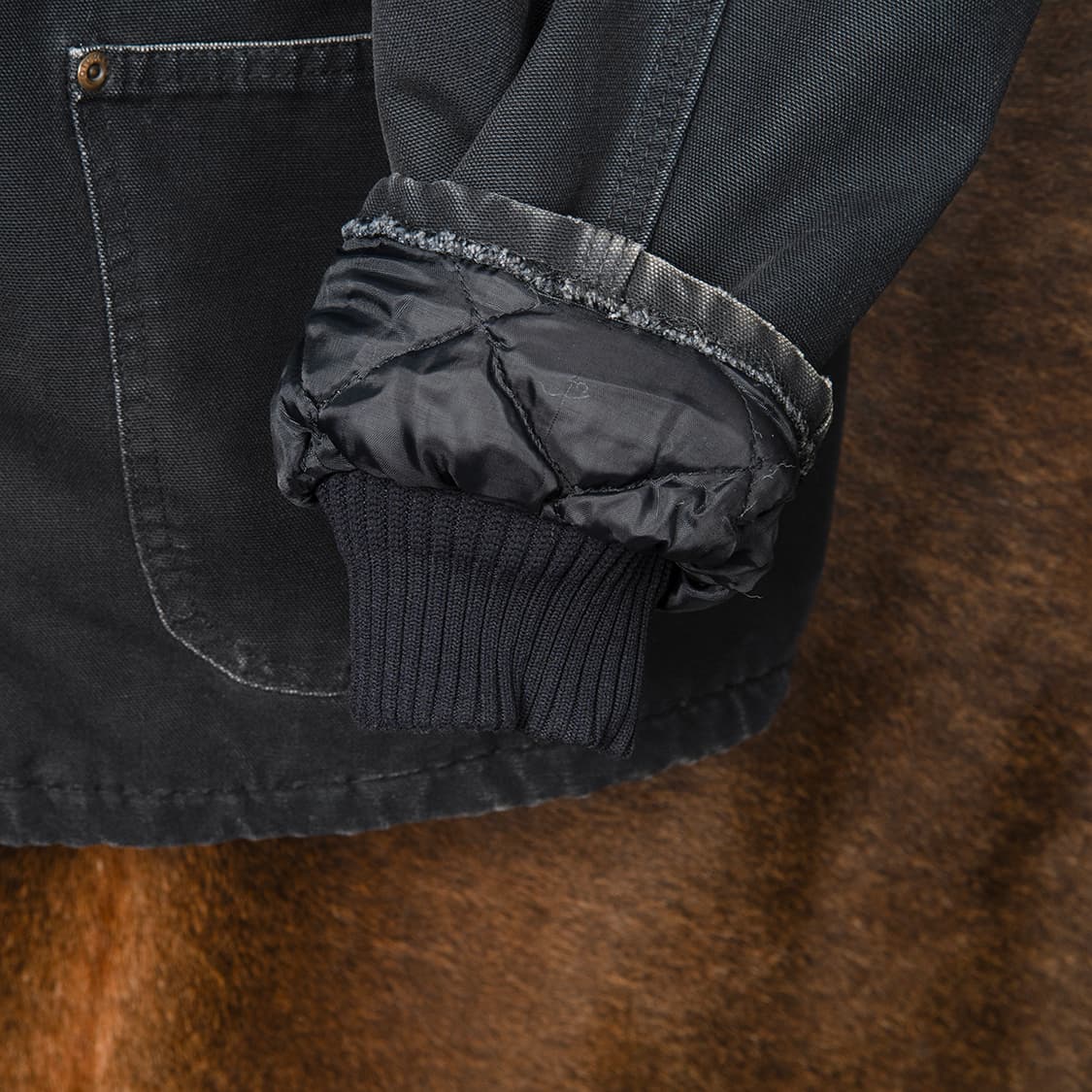 [XL] 90s 디키즈 워크웨어 블랭킷 라이닝 캔버스 쵸어코트 블랙  상품이미지6