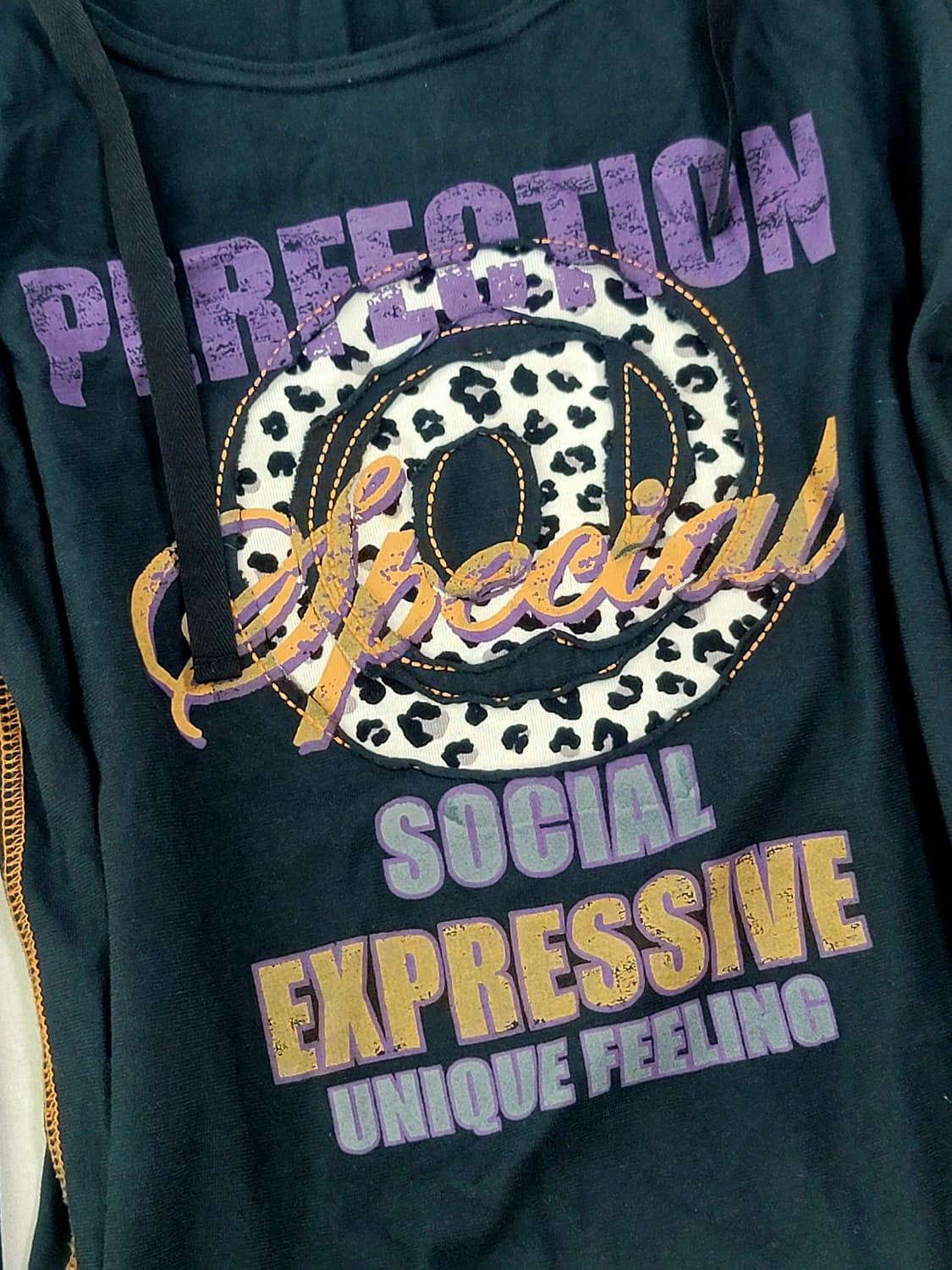 RESPEC 갸루 y2k 스티치 후드 티셔츠 상품이미지6