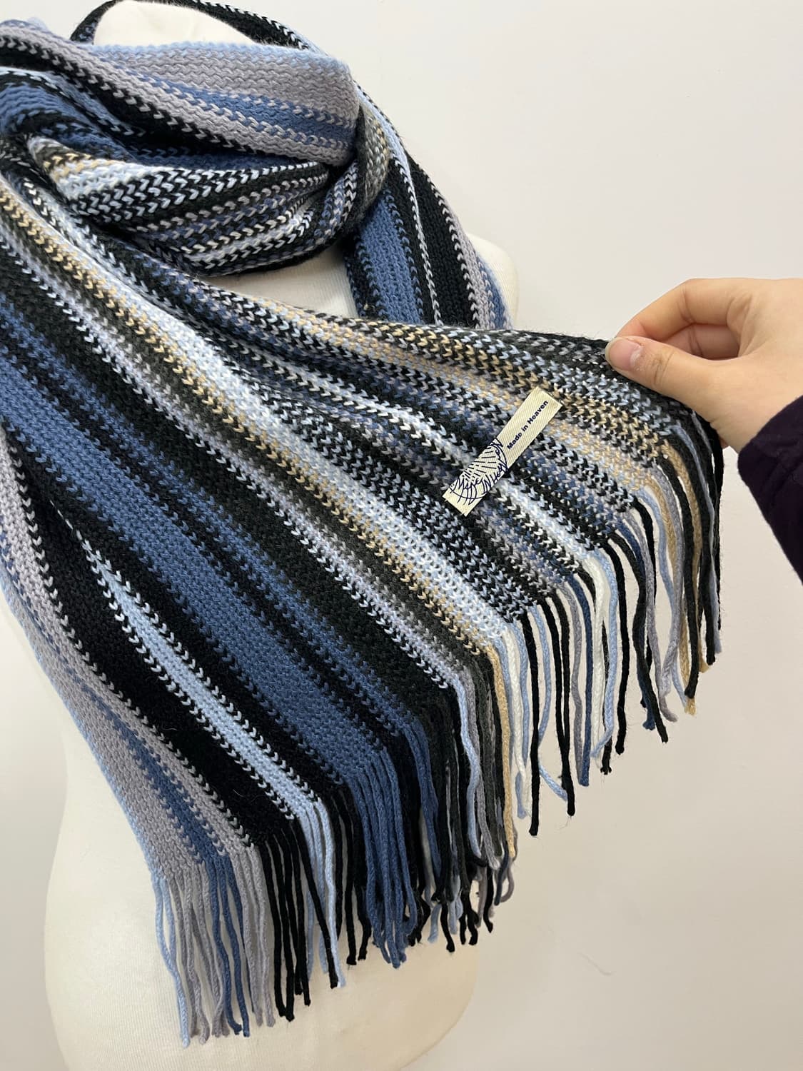 일본 빈티지 모리걸 소라맛 스트라이프 머플러 상품이미지6