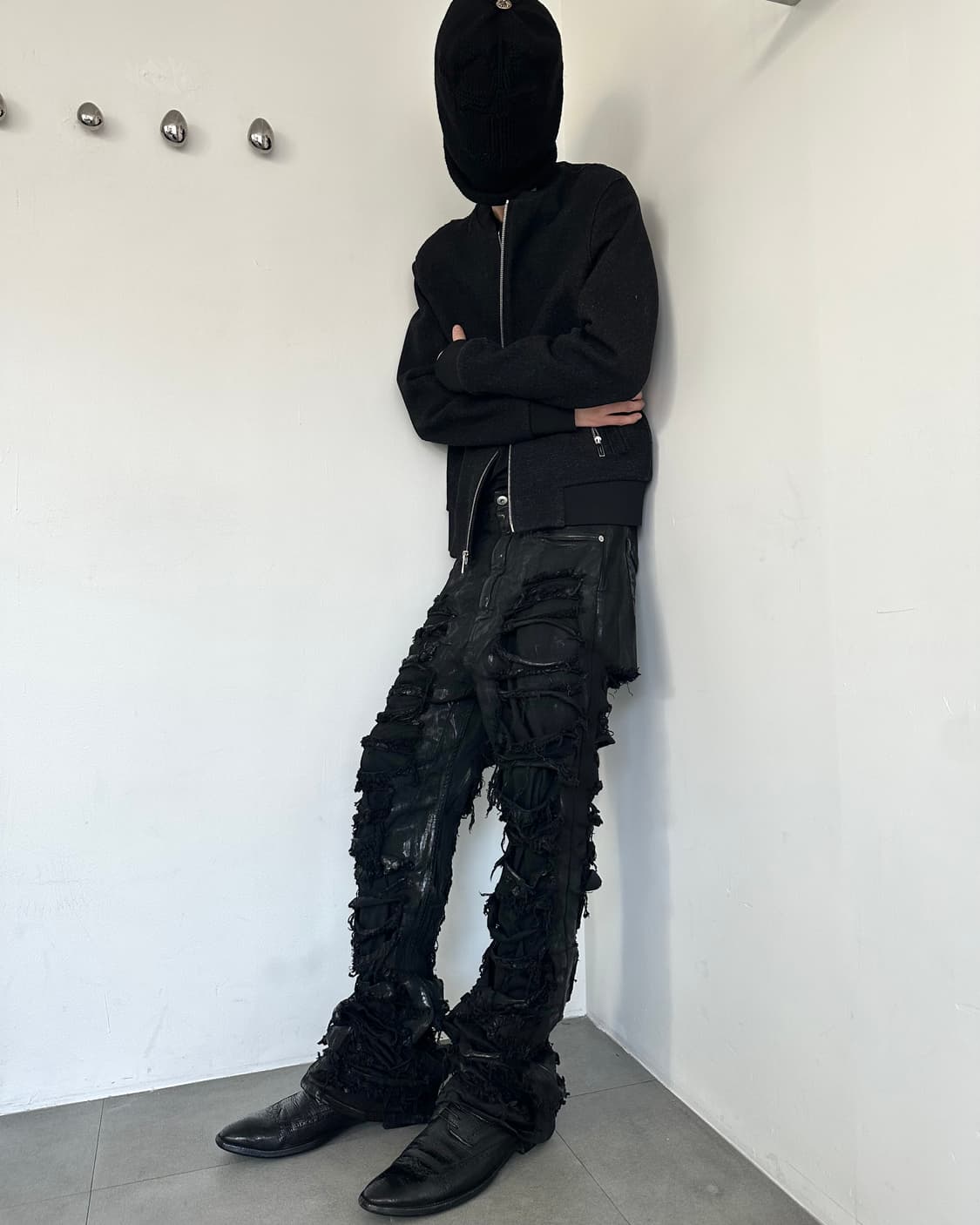 릭오웬스 디스트로이드 게스컷 왁스코팅 플레어진 상품이미지2