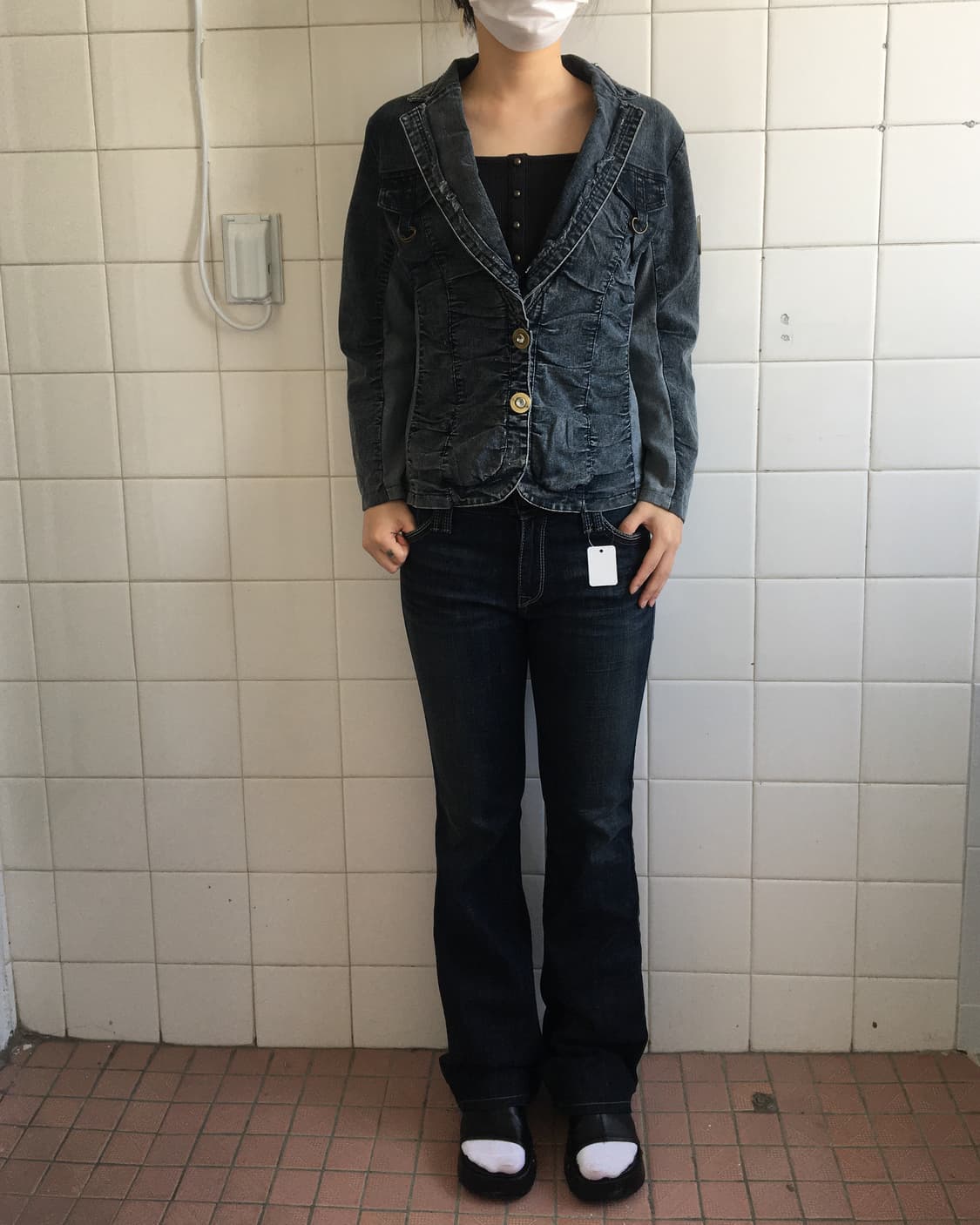 Shirring denim jacket 상품이미지1