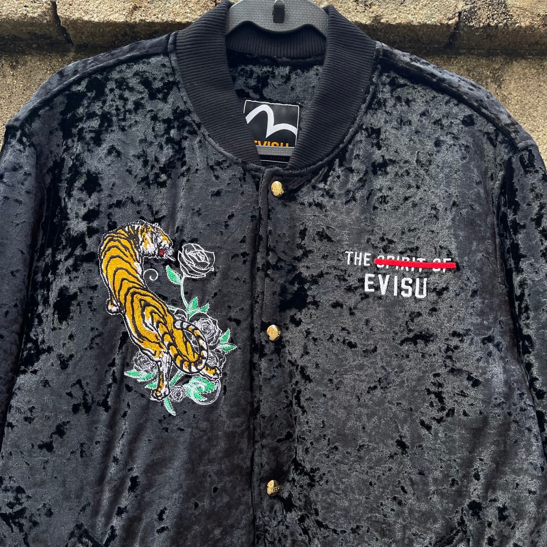 [100] 에비수 호랑이 자수 벨벳 자켓 (~105) 상품이미지2