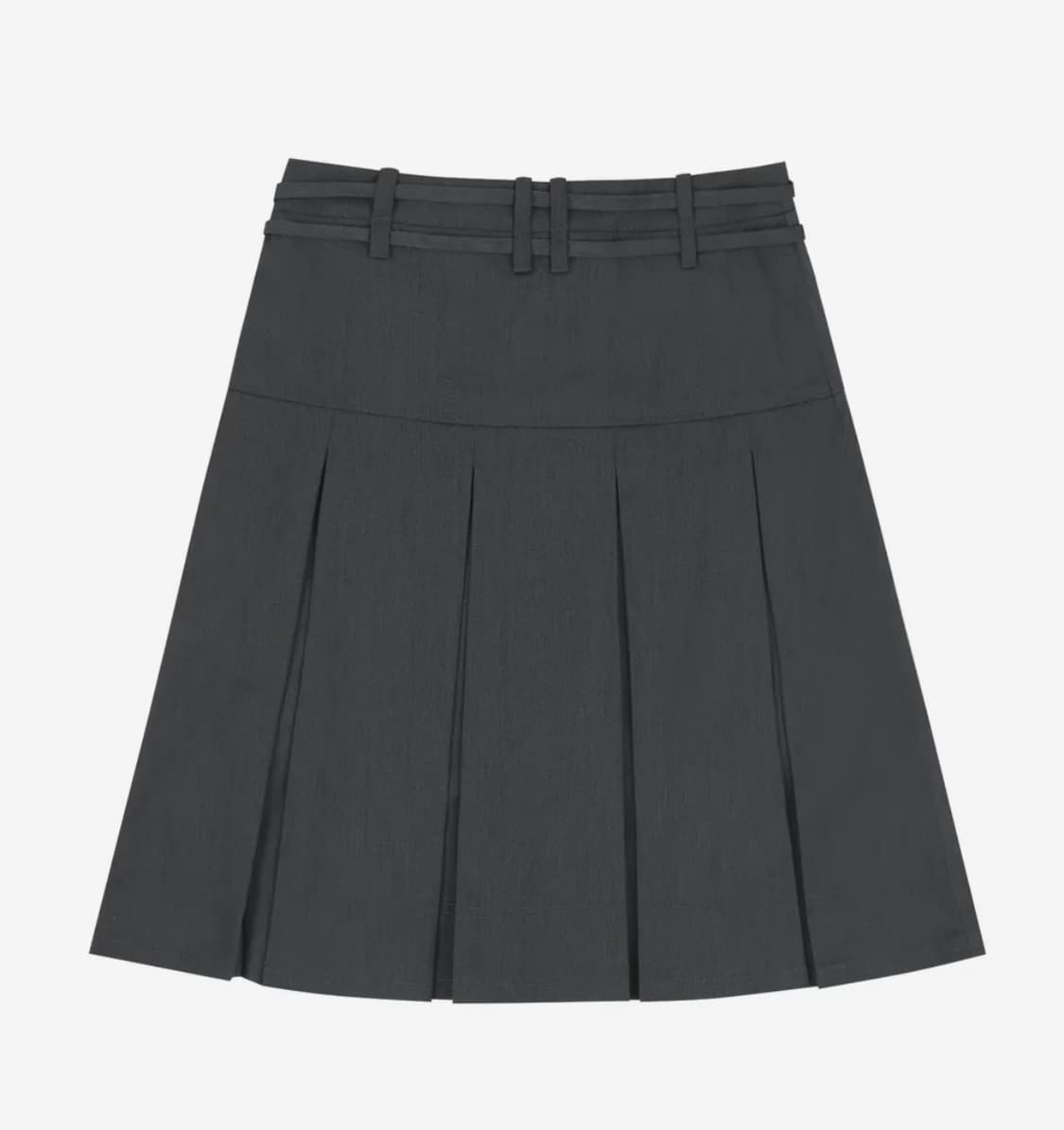 네스티팬시클럽 플리츠 미디 스커트 그레이 상품이미지2