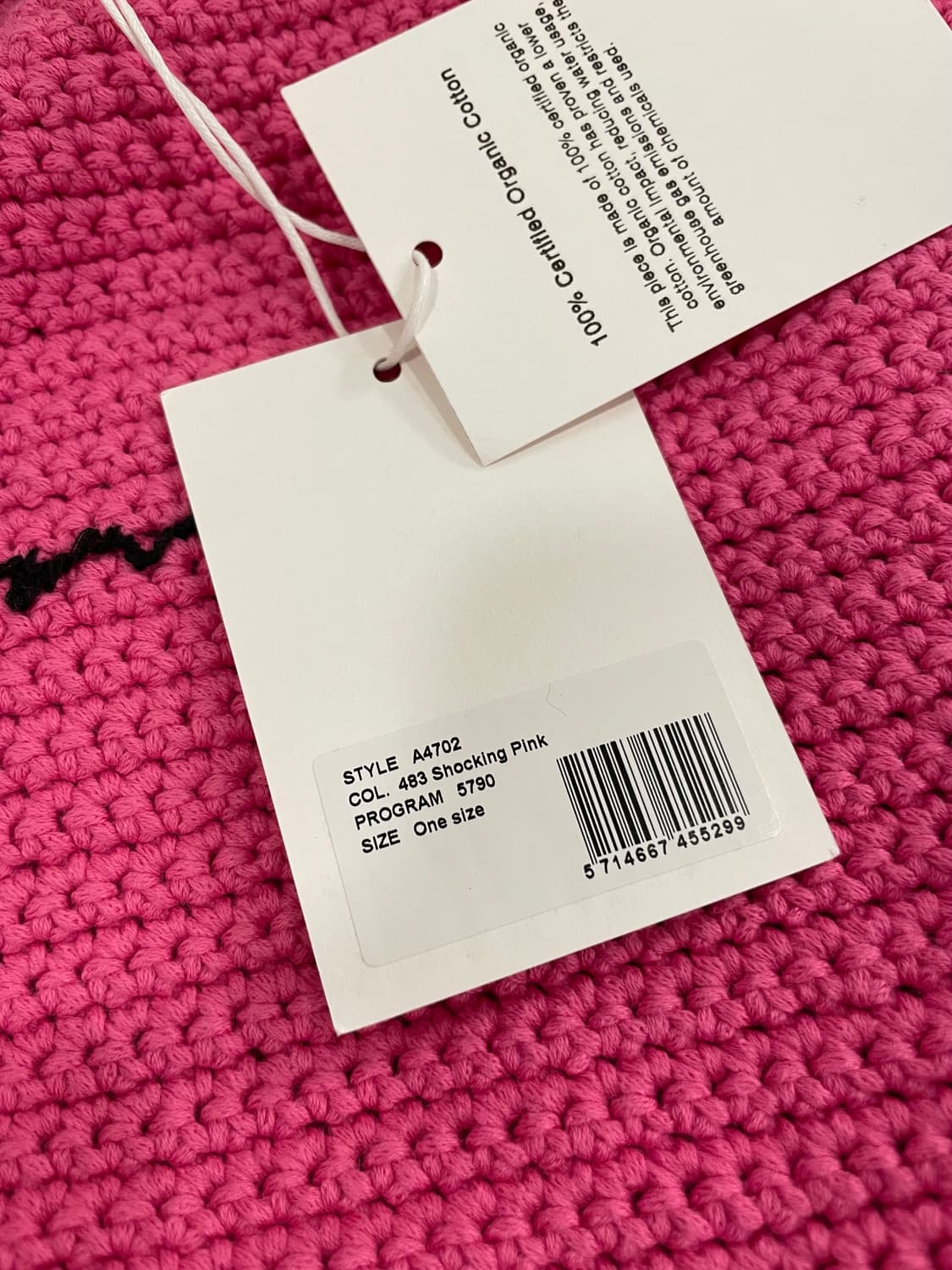 가니 크로쉐 토트백 핑크 새상품 판매 상품이미지3