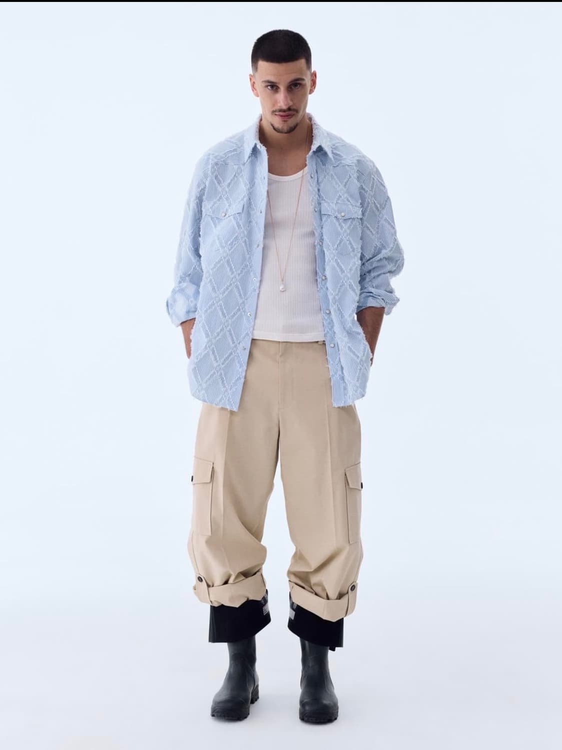 RECTO 23S/S 코르테 코튼 롤업 카고 팬츠 베이지 상품이미지2