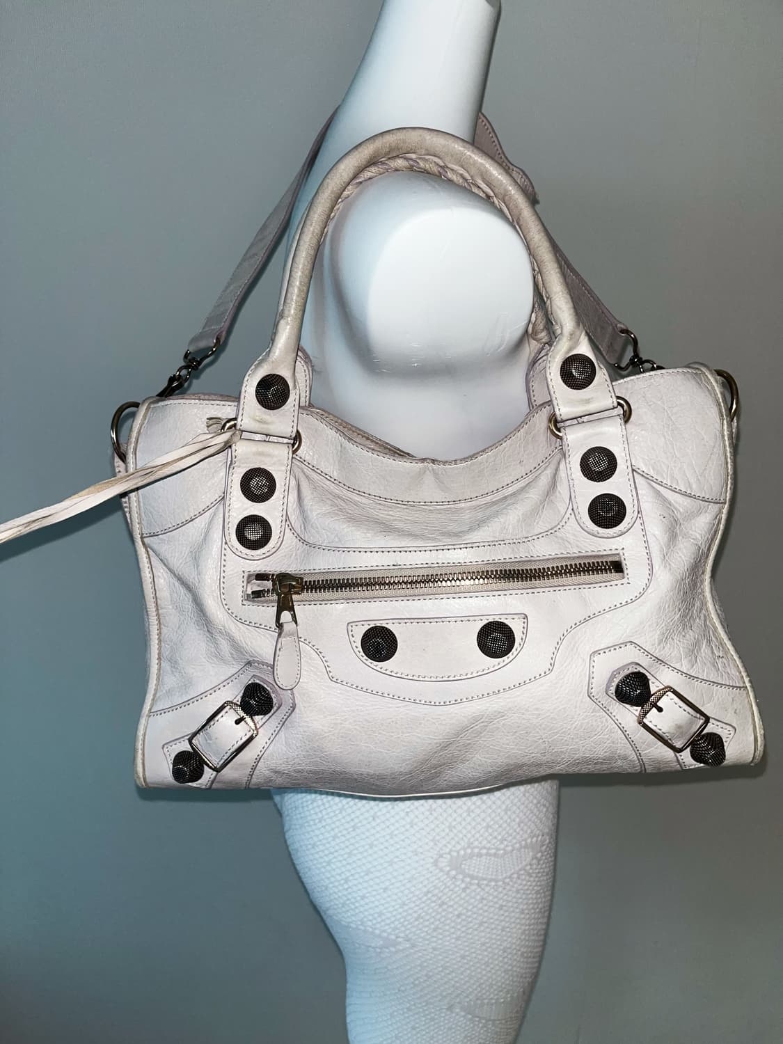 Balenciaga 00’s Vintage 아이보리 모터백 상품이미지7