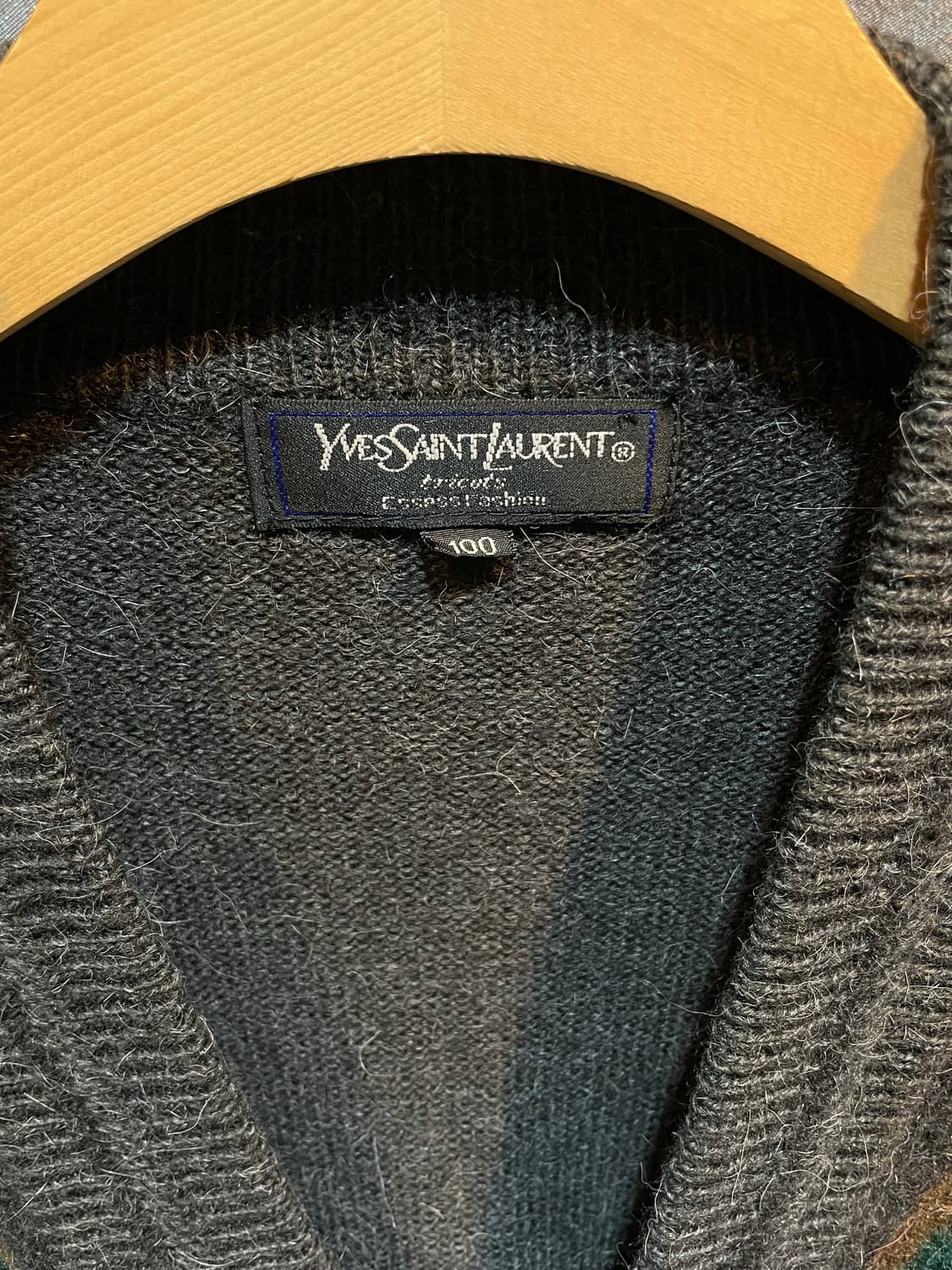 L YSL 입생로랑 에스닉 아가일 패턴 가디건 상품이미지5