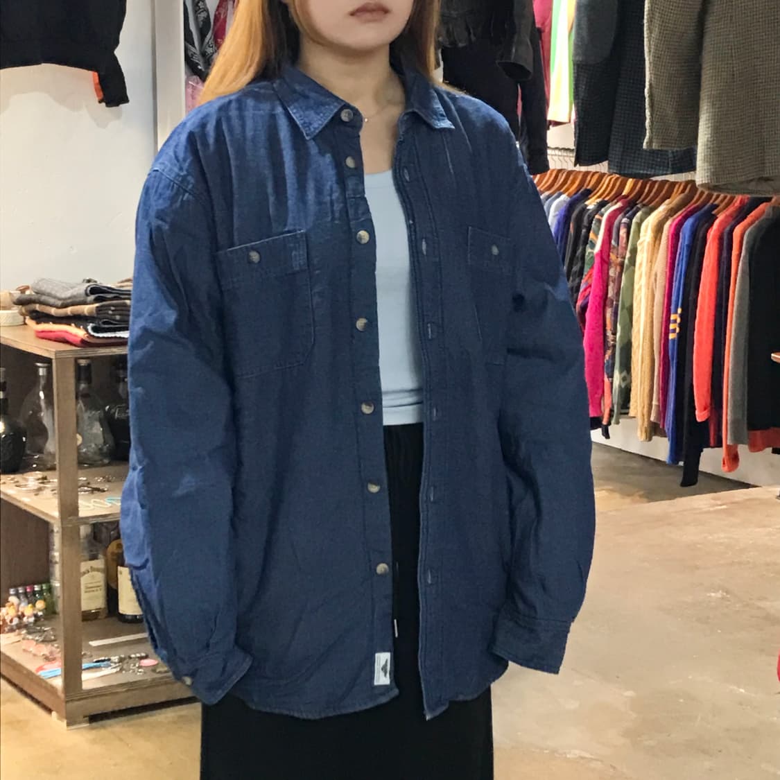 랭글러 진청 데님 양털 셰르파 자켓 남성 110 115 빅사이즈  상품이미지5