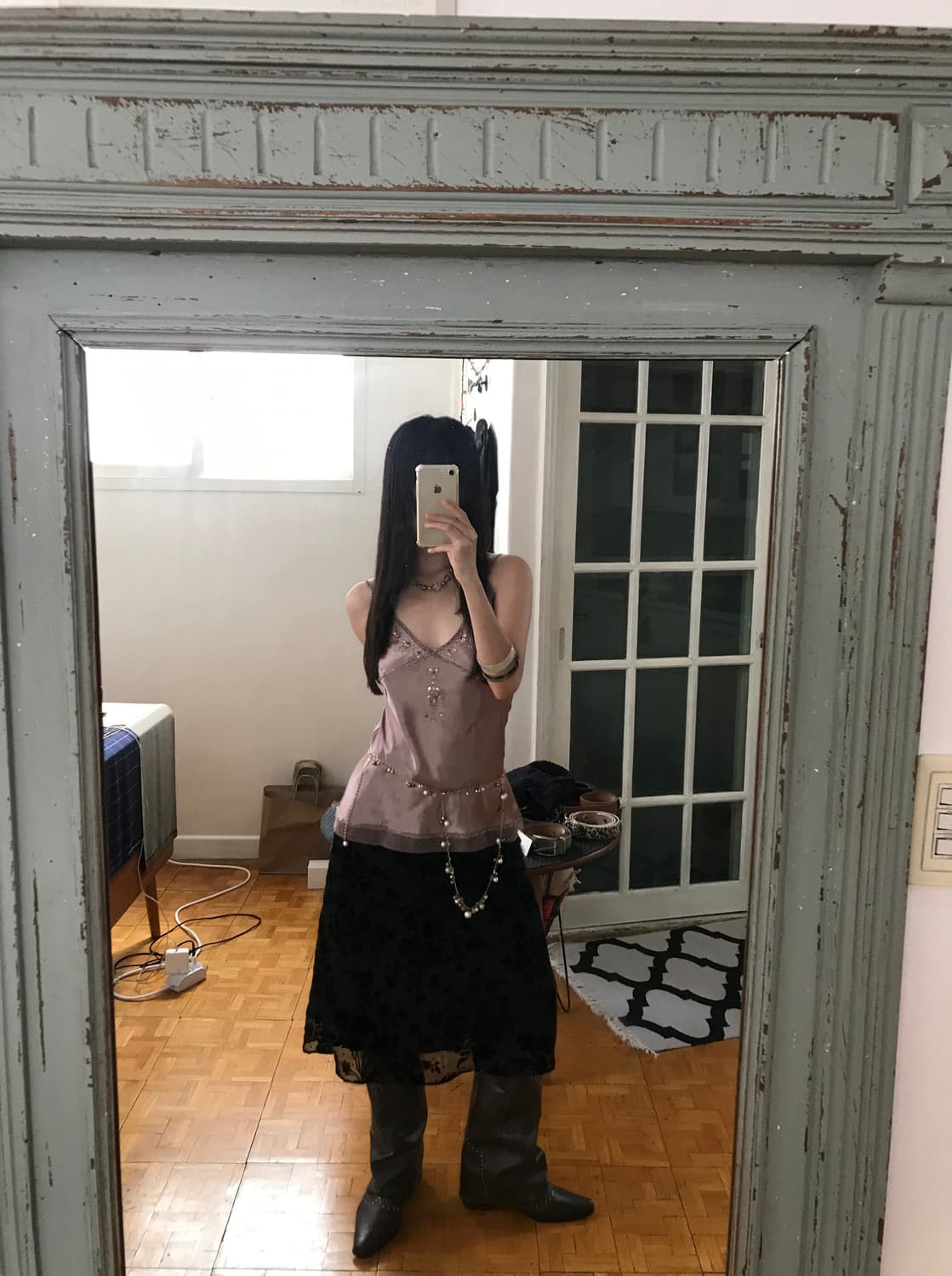vintage pattern skirt  상품이미지4