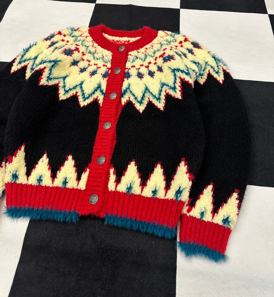 Fuzzy Terry Nordic Cardigan (Black)새상품 상품이미지3