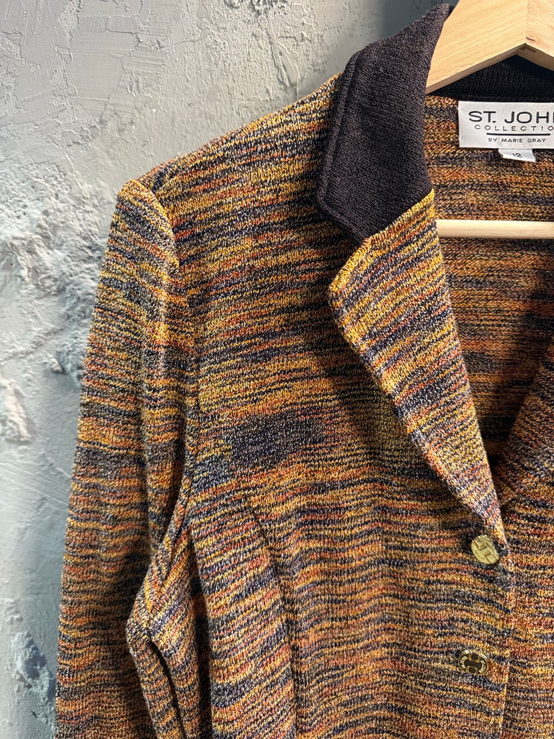 12 세인트존 ST.JOHN 컬렉션 니트 자켓 브라운 멀티 상품이미지3