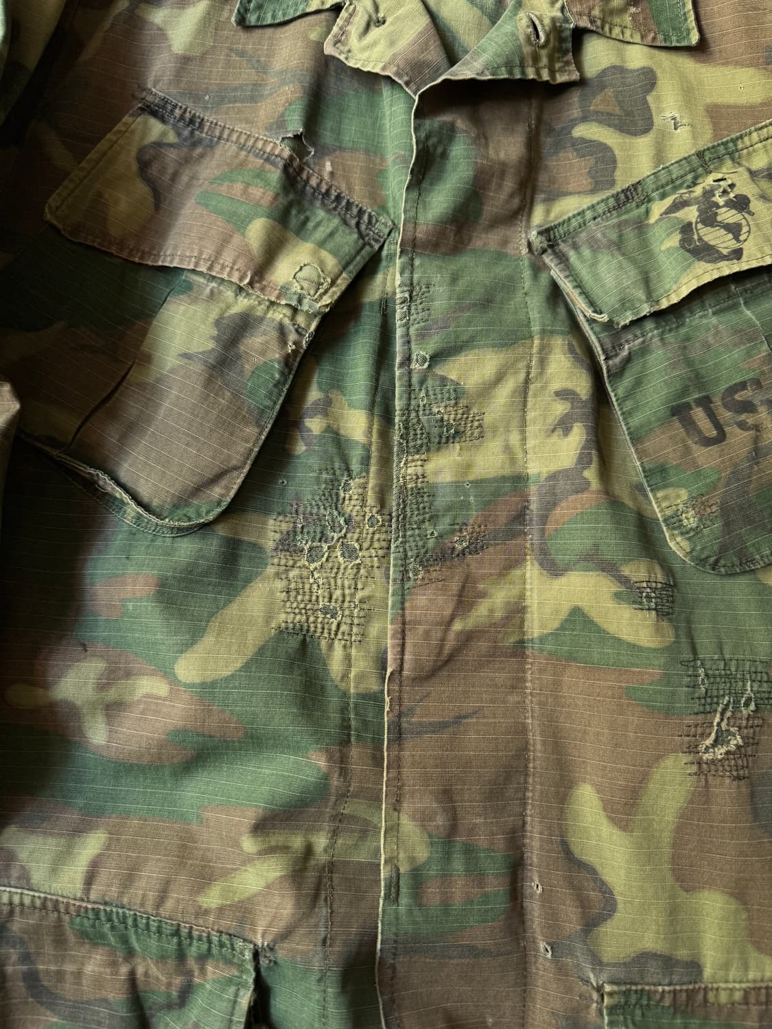 [S]60's 오리지널 USMC 미 해병대 카모 정글 퍼티그 자켓 상품이미지4