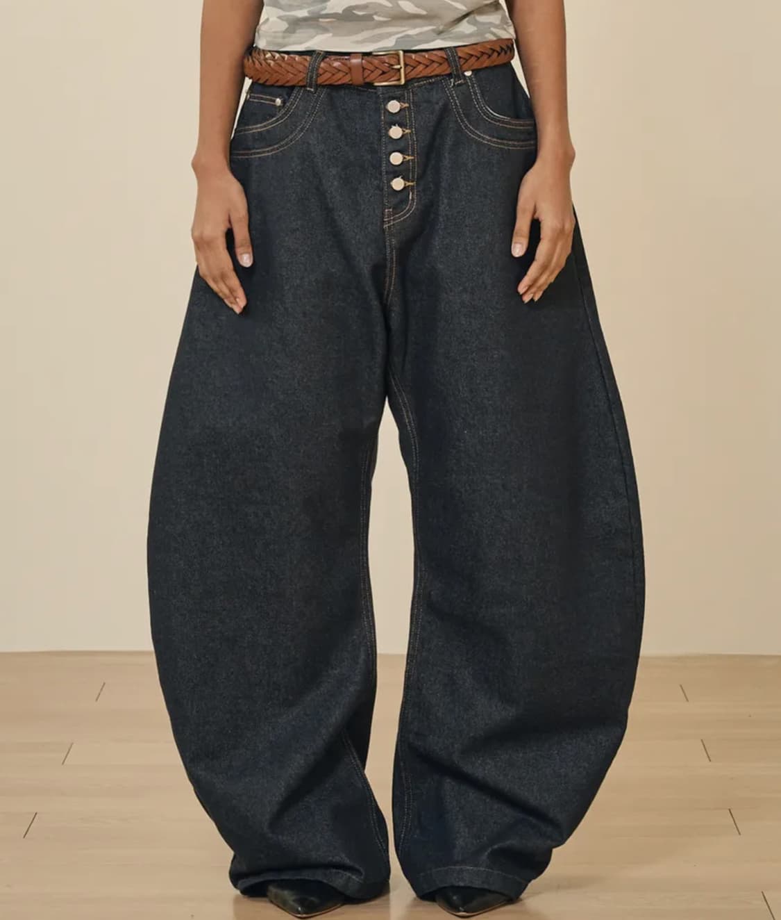 테이크이지 핀터레스트 감성 커브드핏 데님 상품이미지1