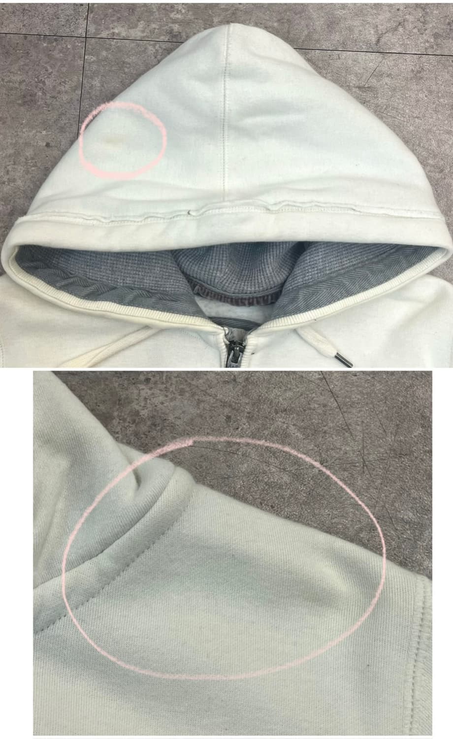 아베크롬비 기모 후드집업 아이보리 S #csz4171 상품이미지6