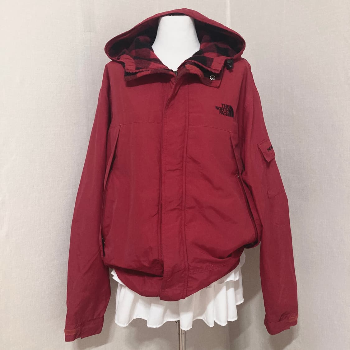 노스페이스 레드 체크 겨울 점퍼 XL 상품이미지2