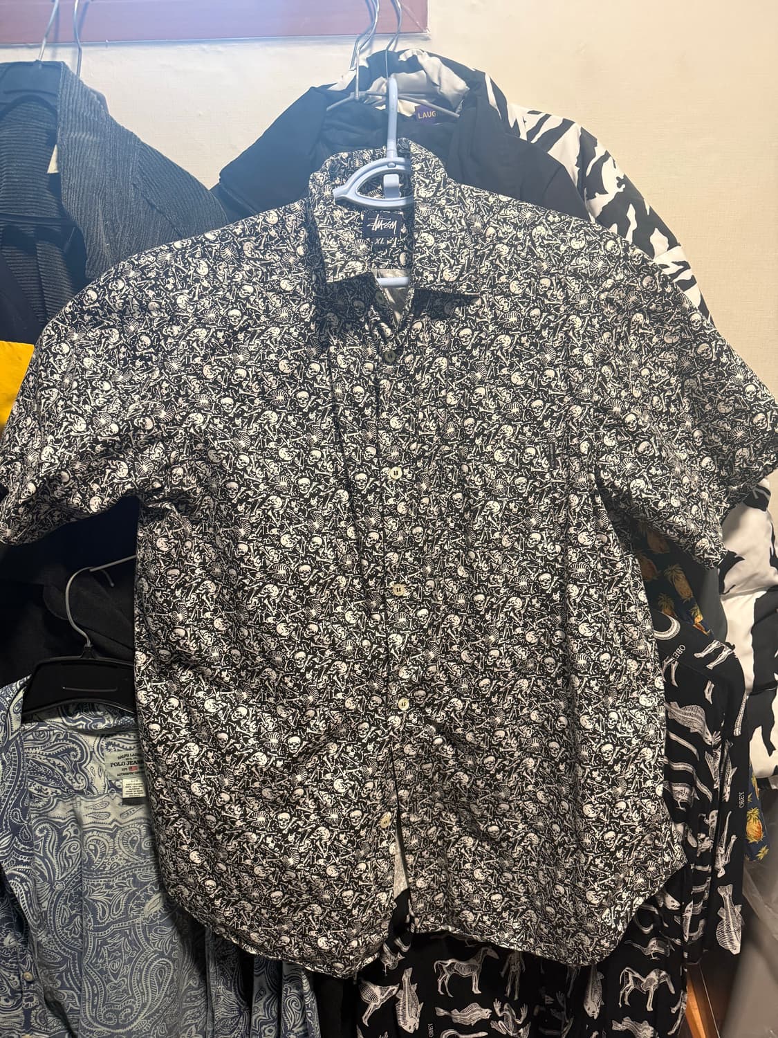 00’s old stussy skull shirt xl 상품이미지1