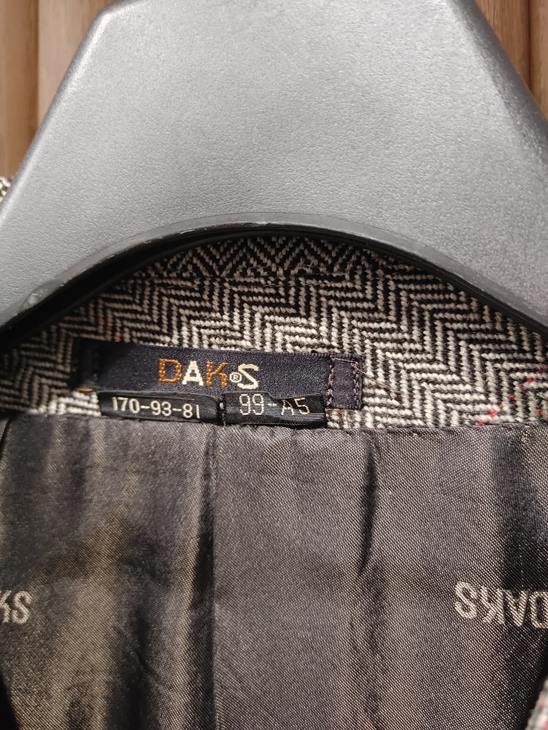 무배) 닥스 헤링본체크 울 코트 - M 상품이미지3