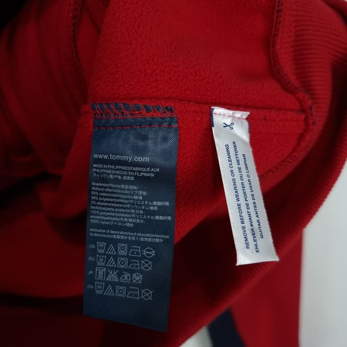 [타미힐피거] 나일론 스웻 지업 자켓 레드 M19188 상품이미지8