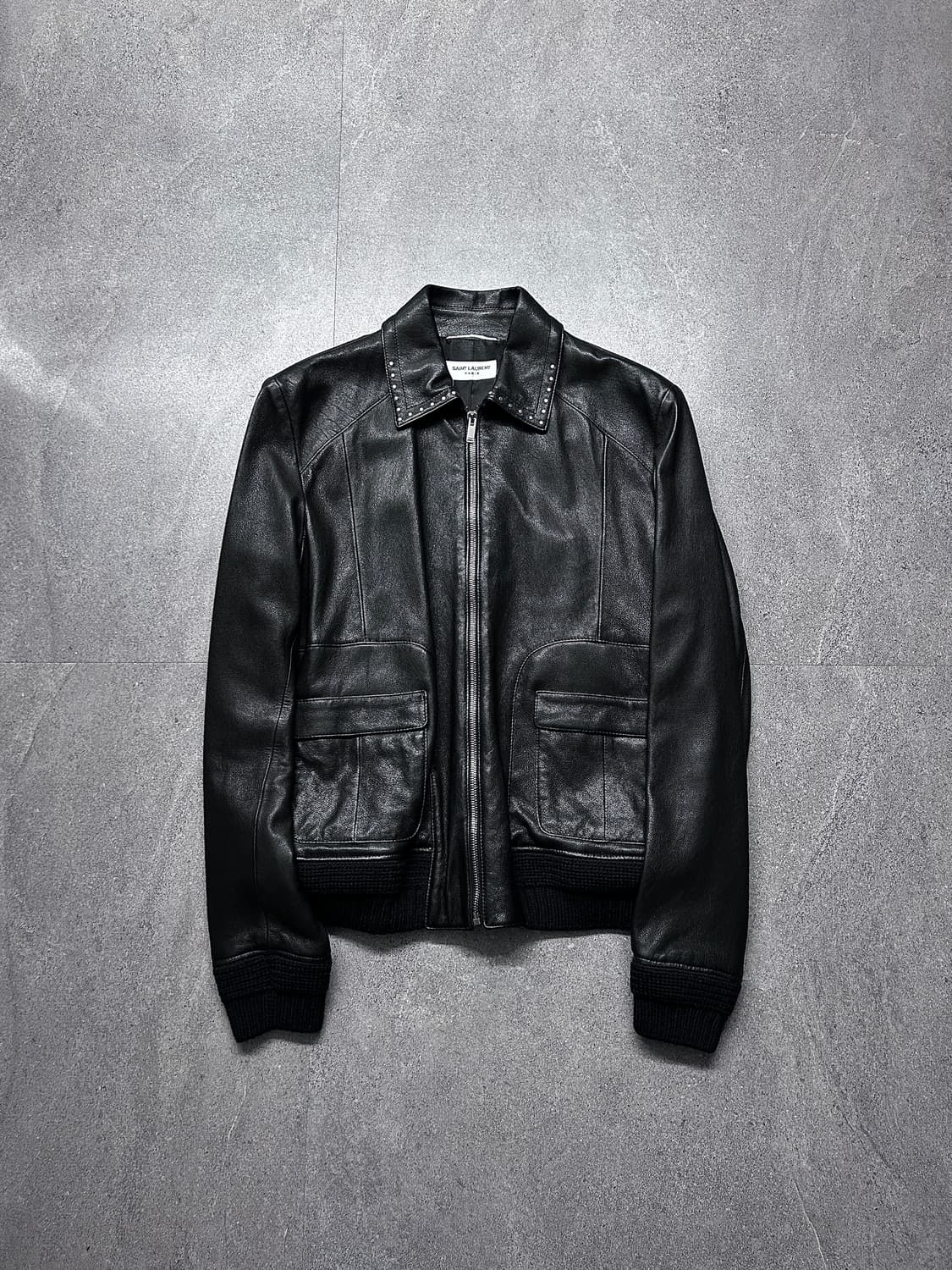 생로랑 스터드 에비에이터 레더 자켓 상품이미지2