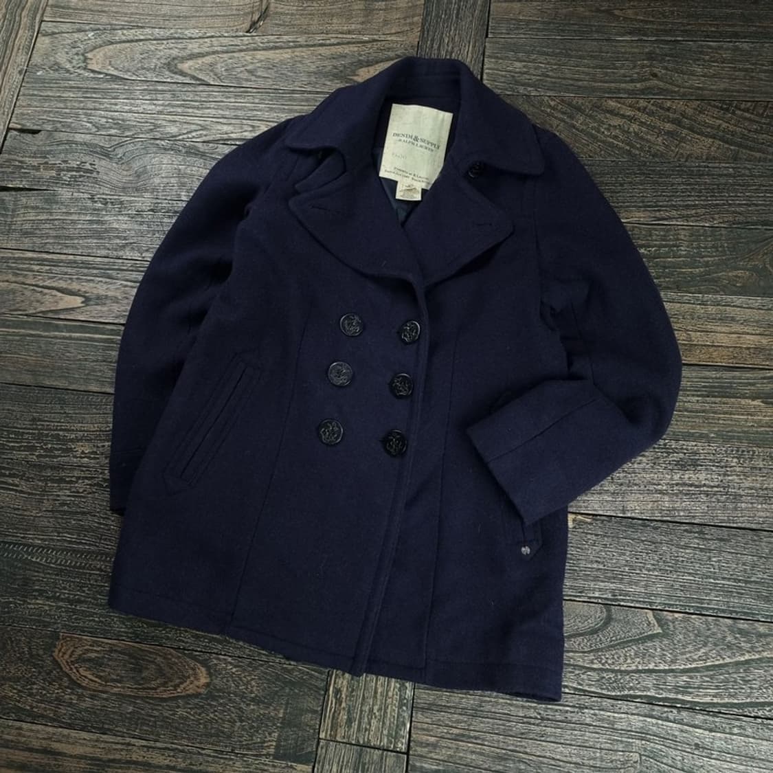 [데님앤서플라이] NAVY 밀리터 해군 모직 피코트 네이비 P01381 상품이미지1