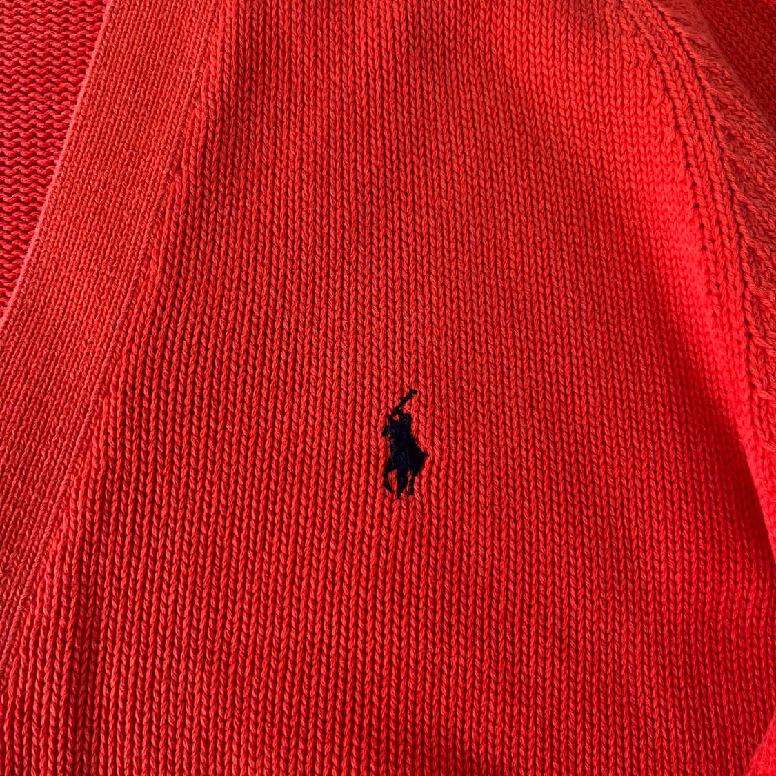 100 폴로랄프로렌 90s 신한인터네셔널 주황 가디건 상품이미지3