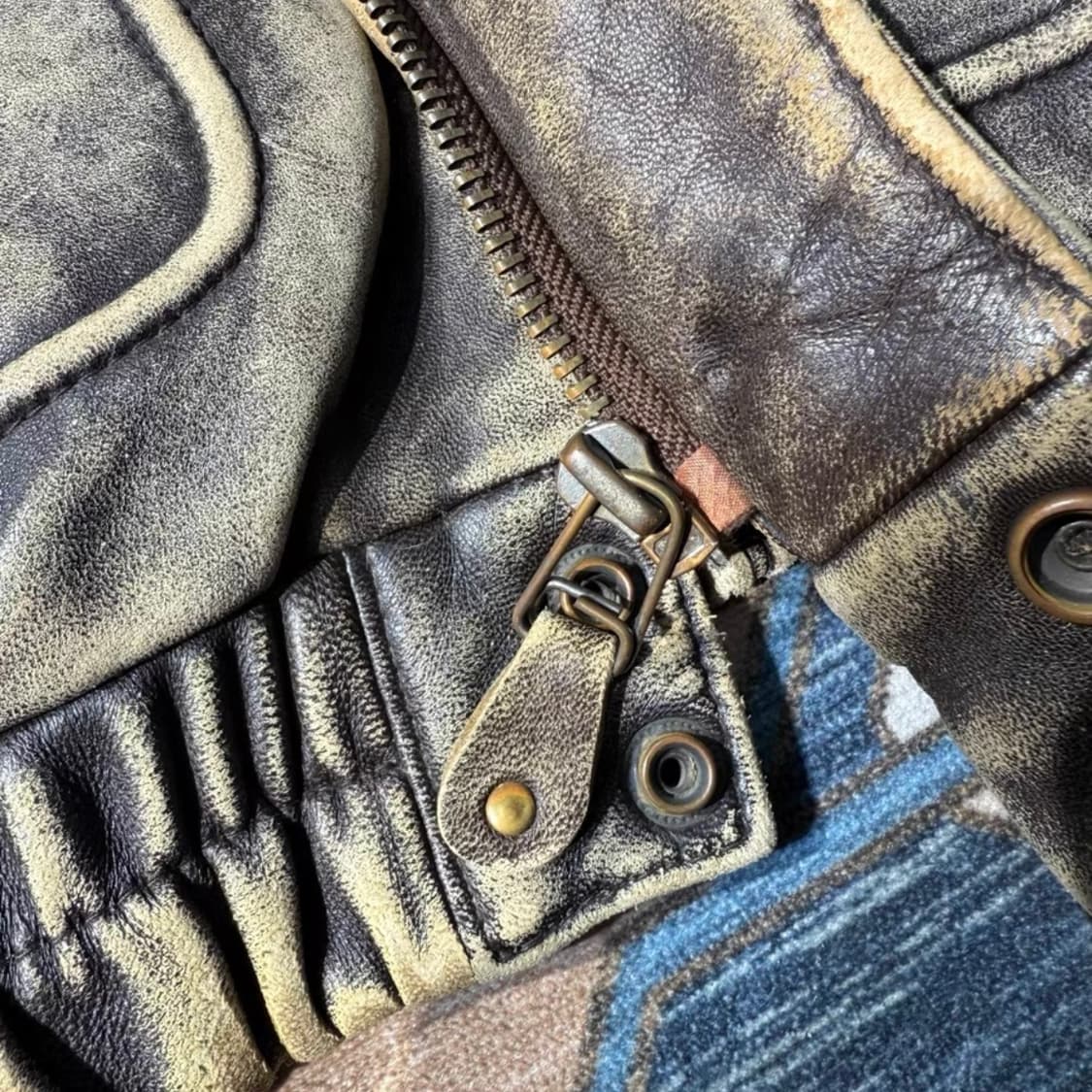 90s Vintage BONNEZ VOUS 리얼 램스킨 G-1 플라이트  상품이미지5