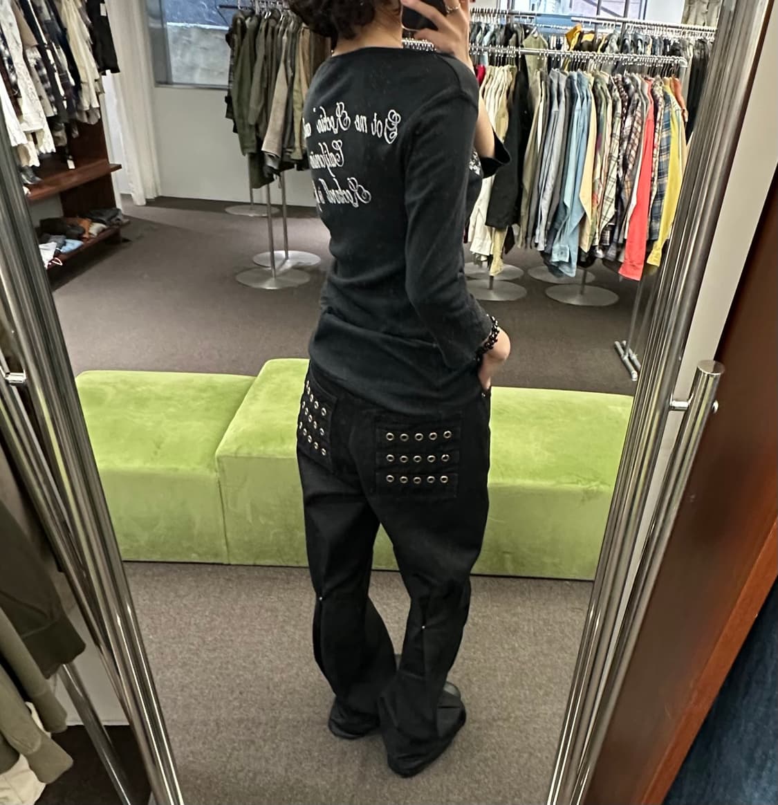 OS)Japanese vintage 여성 v넥 7부 롱슬리브 상품이미지3