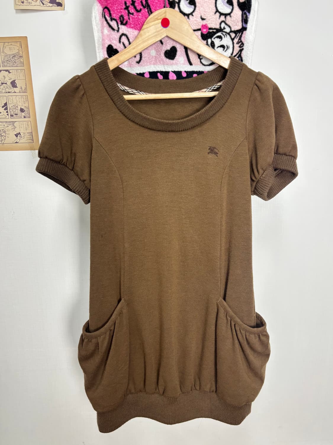 버버리 블루 라벨 코튼 울 니트 튜닉 원피스 상품이미지1