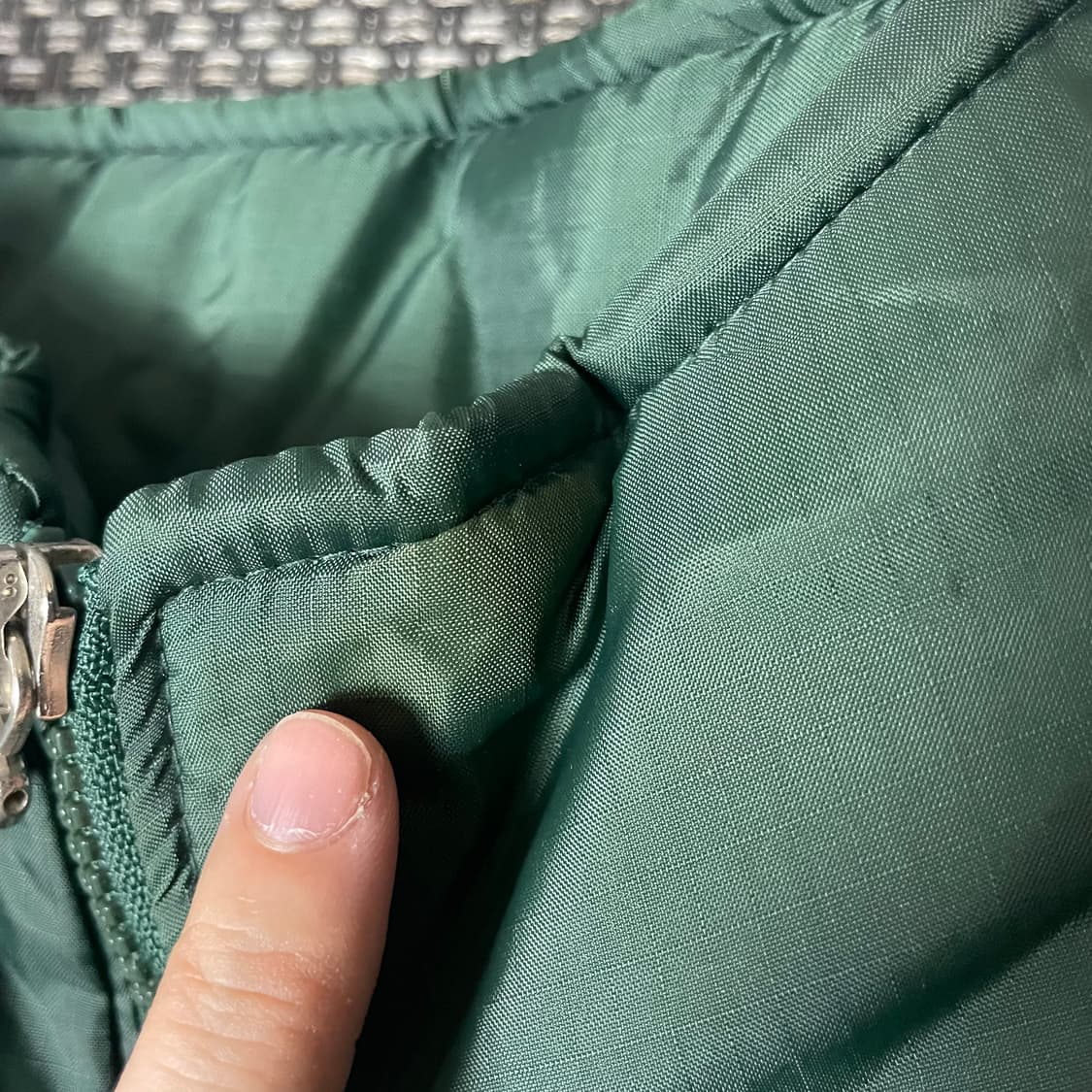 리복 빈티지 뉴욕제츠 다크그린 NFL 누빔 패딩 L 상품이미지6