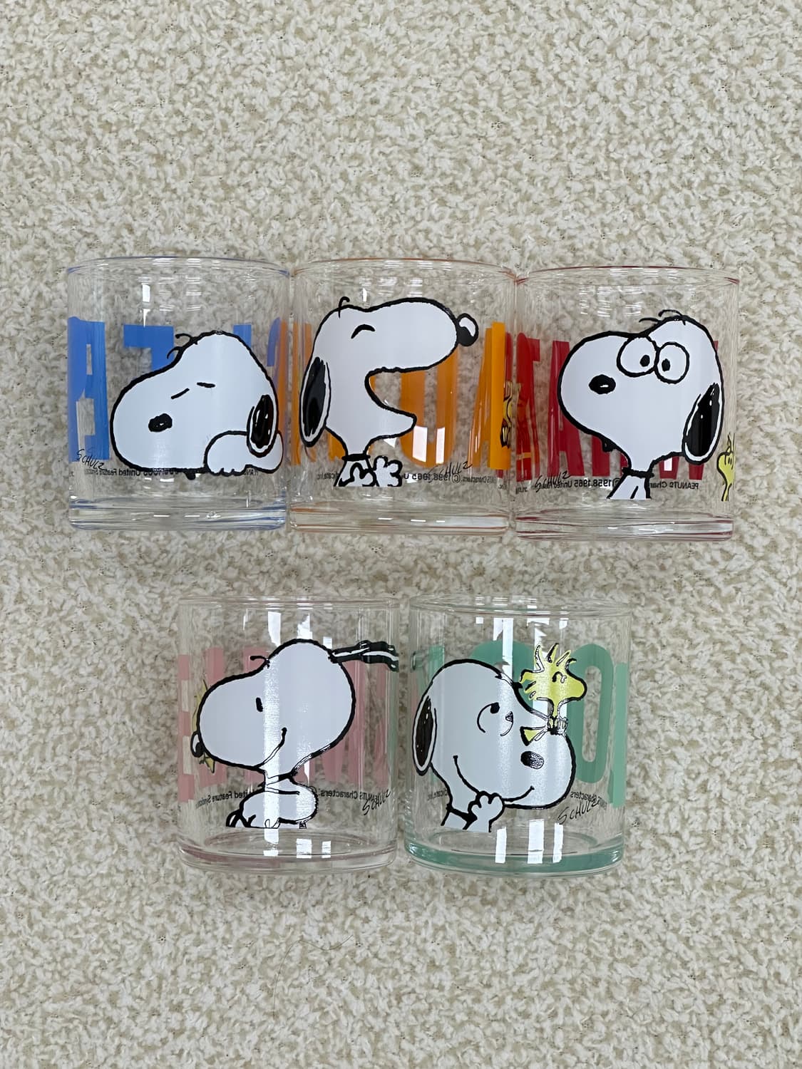 미사용 새상품) 빈티지 스누피 유리컵 세트 상품이미지1