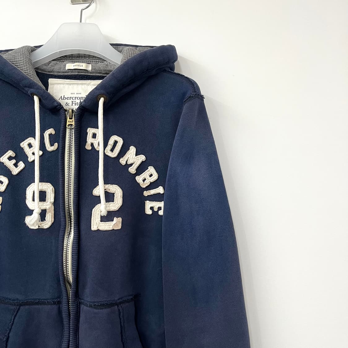 아베크롬비 자수로고 네이비 후드집업 상품이미지5