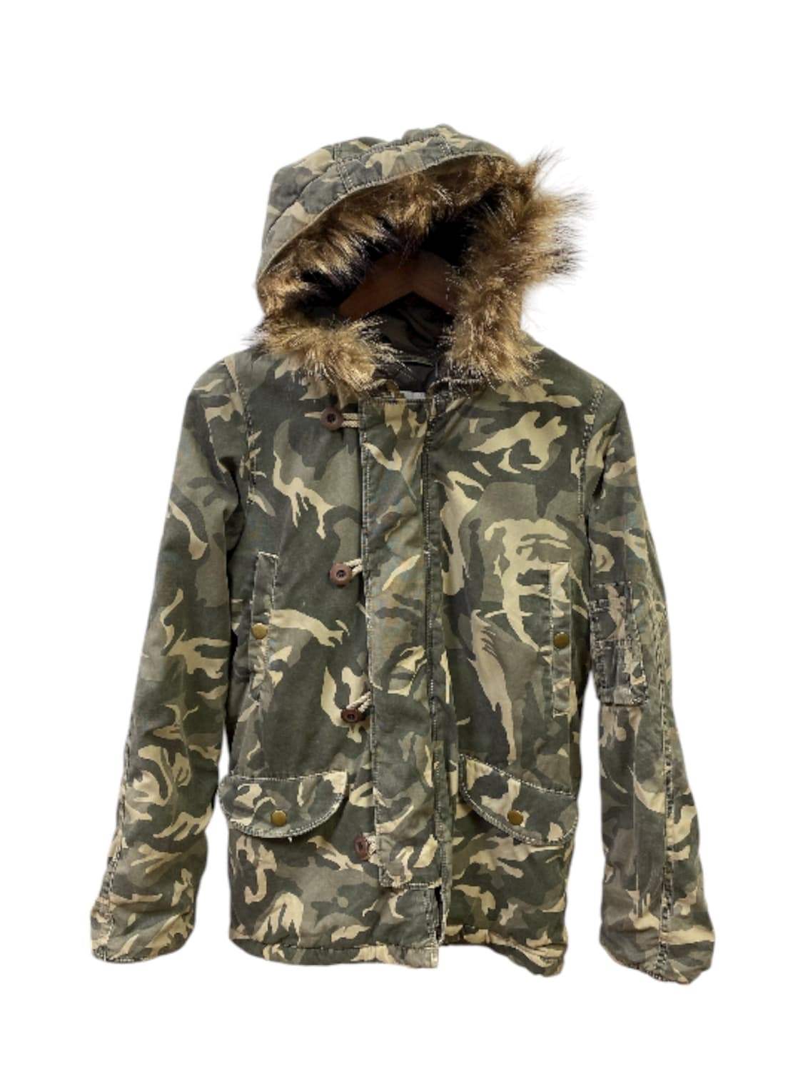 AR 후드 퍼 카모 패딩 상품이미지1