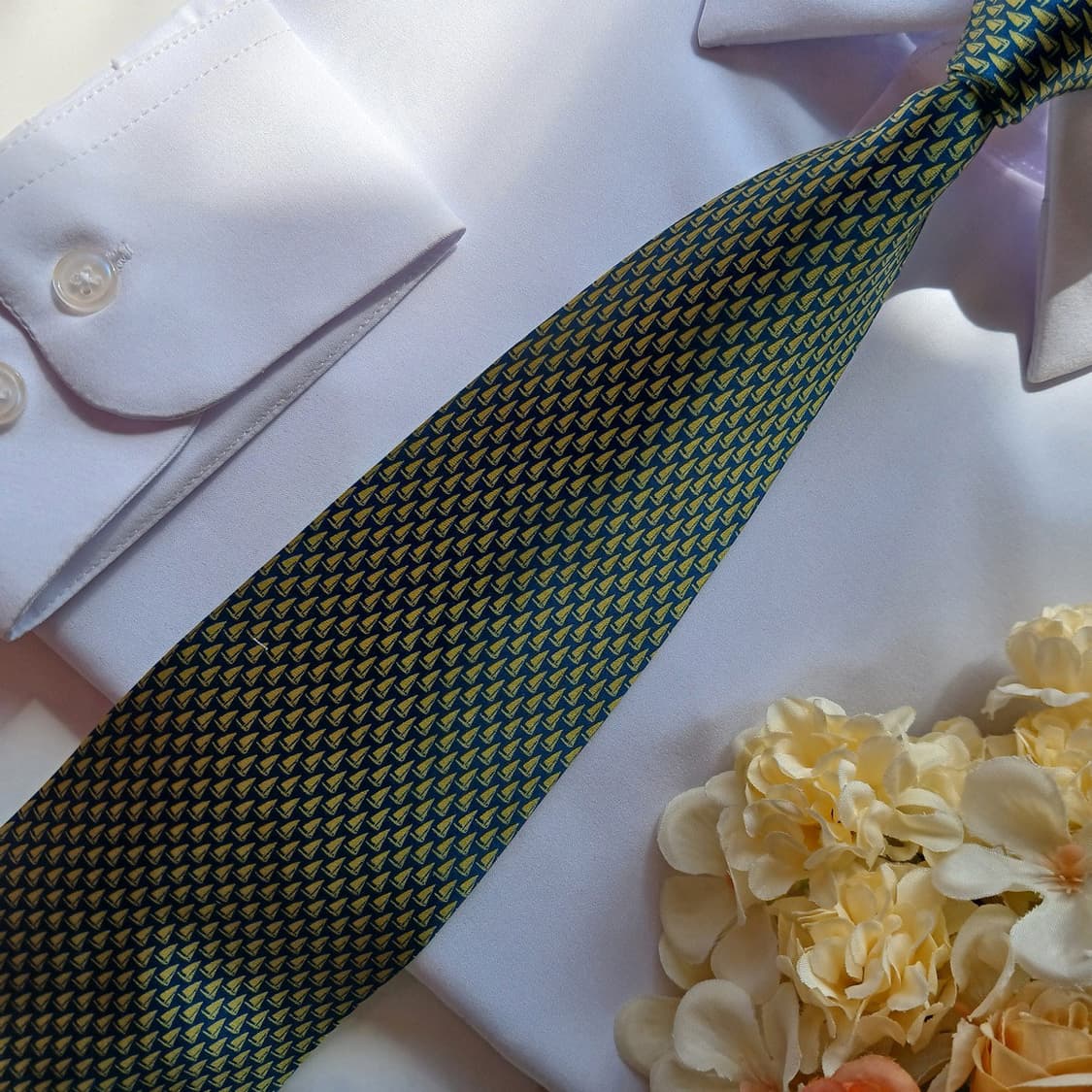 던힐 실크 네이비 요트 패턴 넥타이 9.5cm S등급 G24 상품이미지5