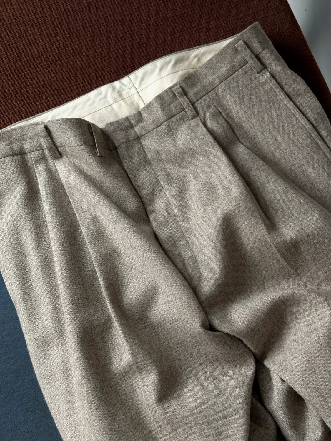 Tweed design 2 tuck wide straight slacks 상품이미지7