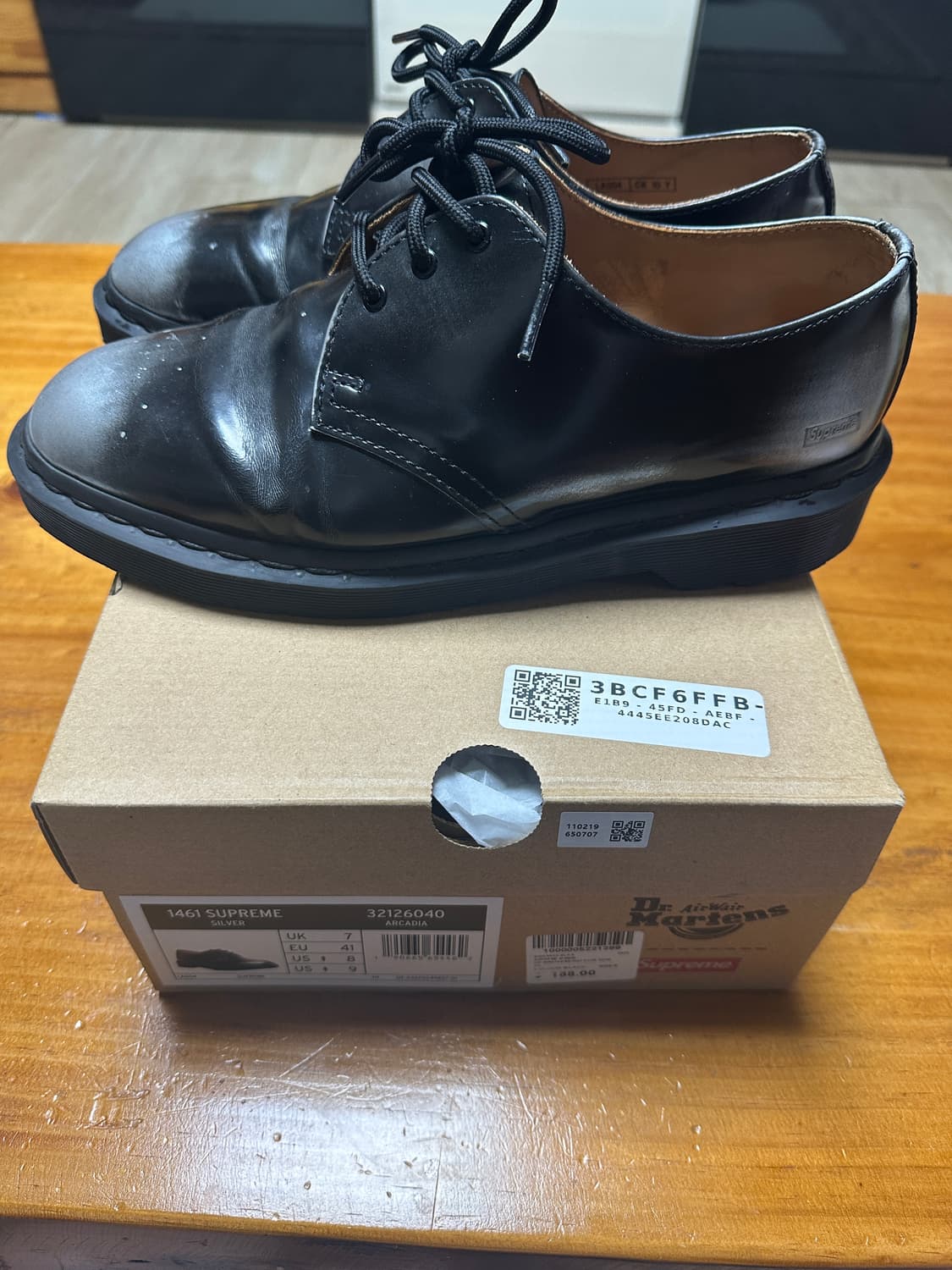 닥터마틴 x 슈프림 1461 그레이 실버 uk7 상품이미지3