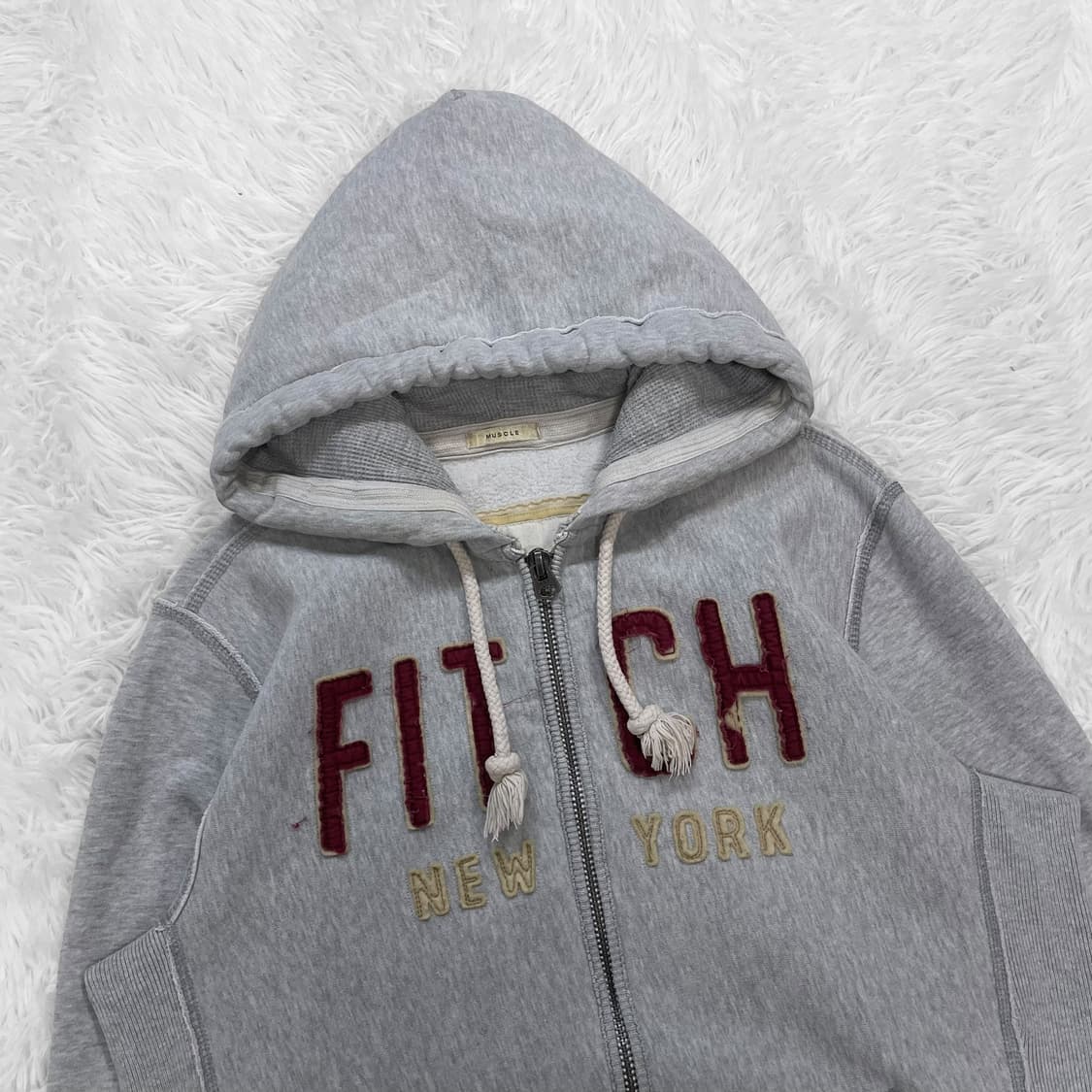 아베크롬비 피치 로고 후드집업 그레이 상품이미지3