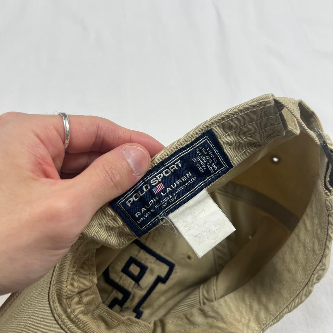 90‘s 폴로스포츠 polo sport p 로고 스트랩 볼캡 모자 상품이미지8