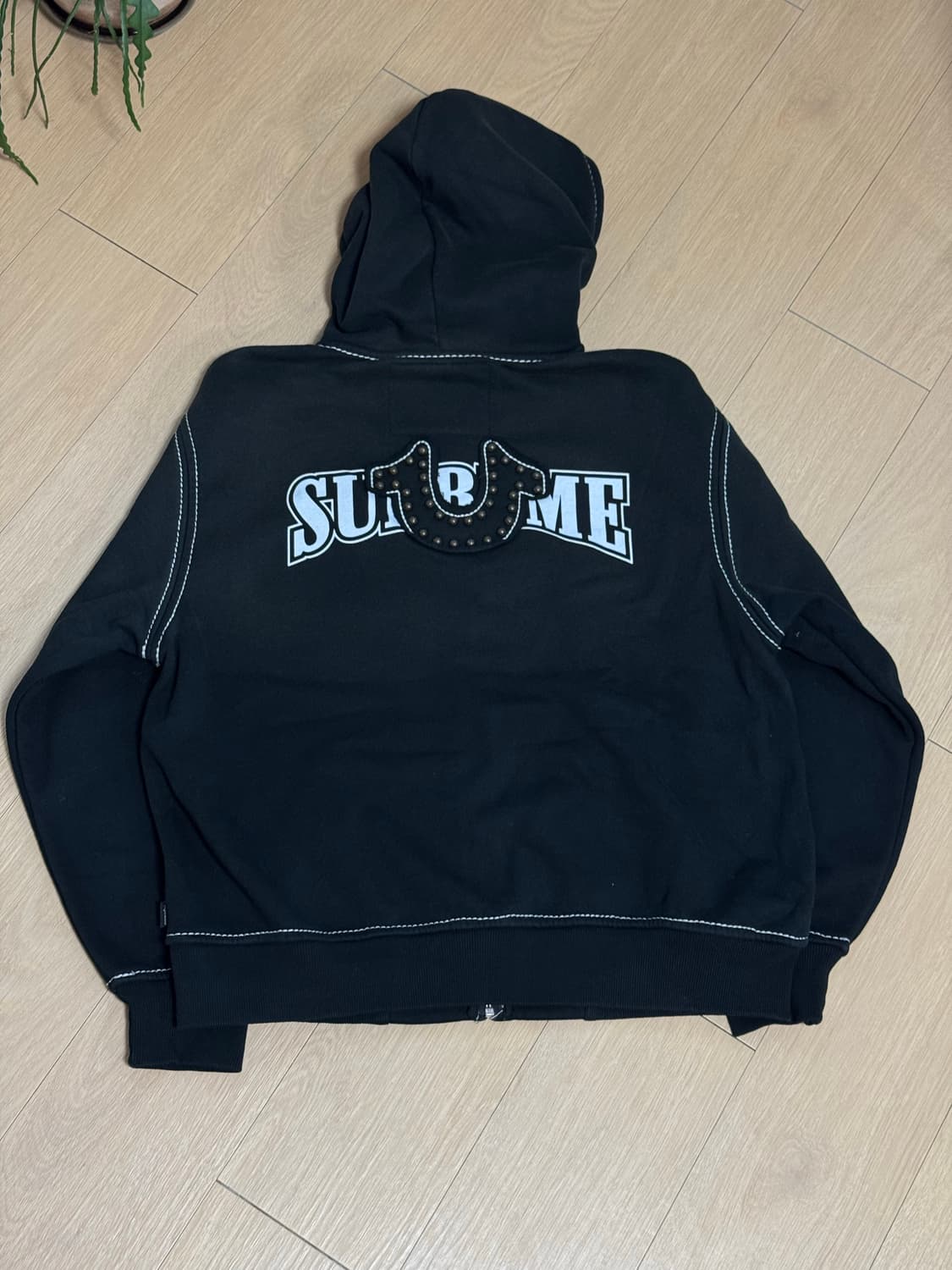 [S] 슈프림 트루릴리전 25fw 집업 후드 스웨트셔츠 블랙 상품이미지4