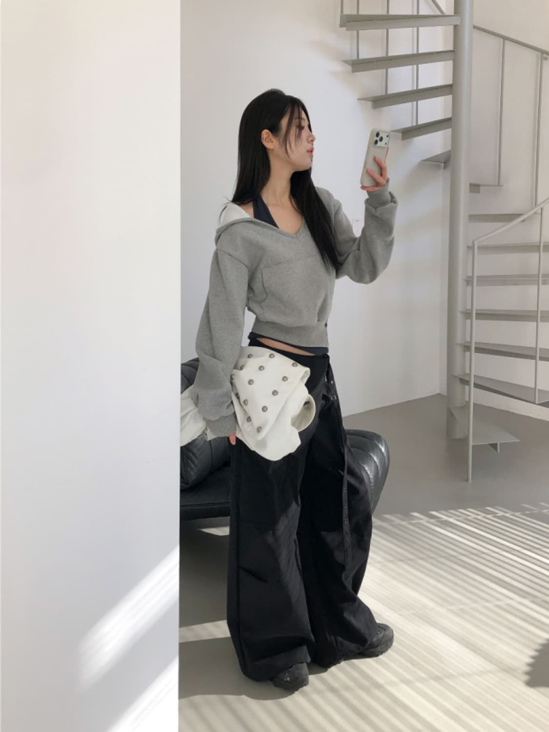 새상품) 서울베이스드 랩스커트 벨트 와이드팬츠 지그재그에이블리릿킴 상품이미지7