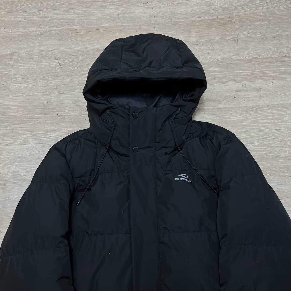 프로스펙스 로고 베이직 후드 롱패딩 점퍼 [블랙] M/95 상품이미지2