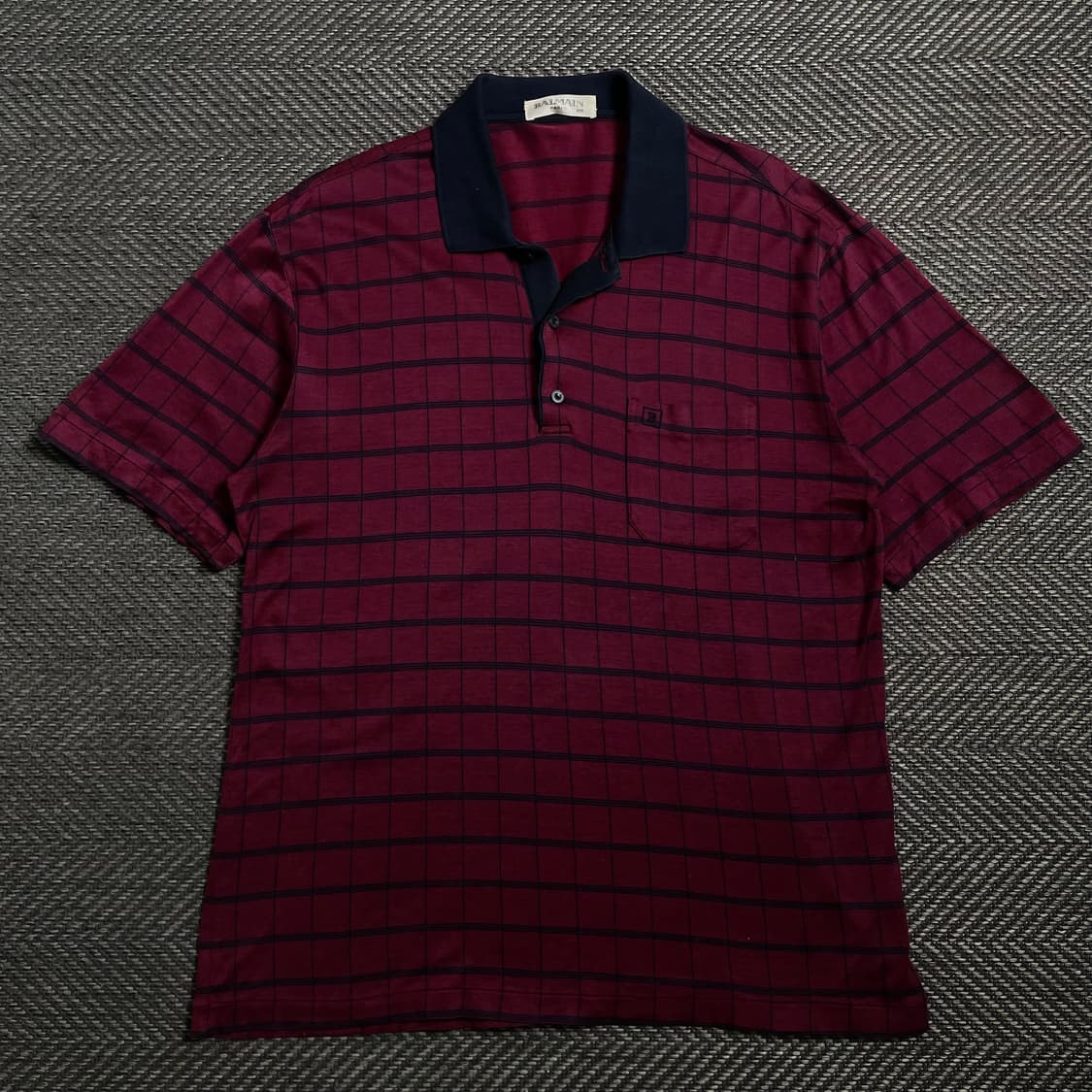 90s 발망 아카이브 체크 패턴 카라넥 반팔 티셔츠 y 3994 상품이미지2