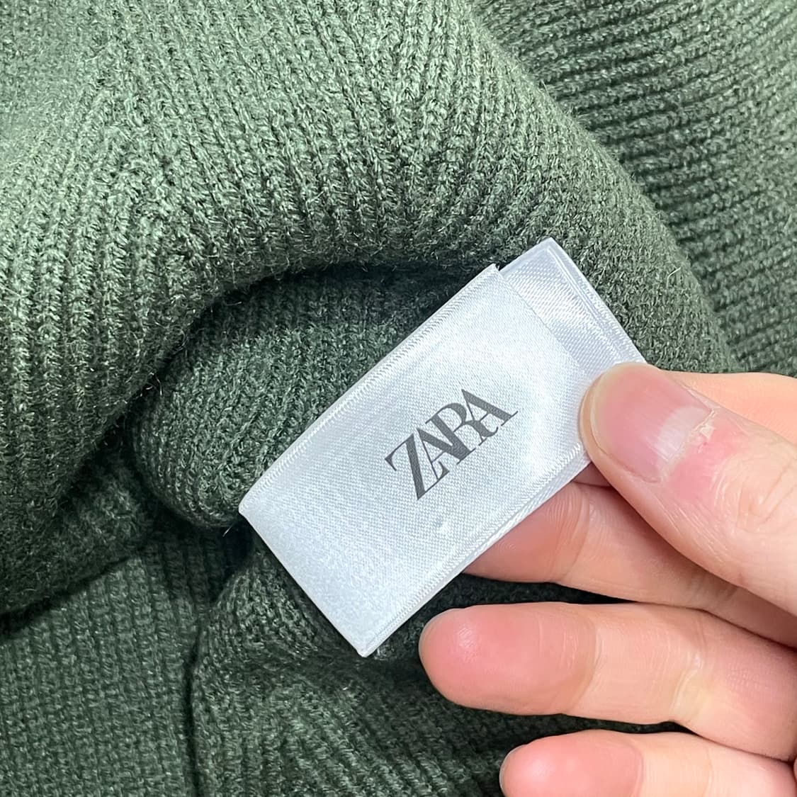 자라 카키 골지 슬림 니트 여성S 상품이미지4