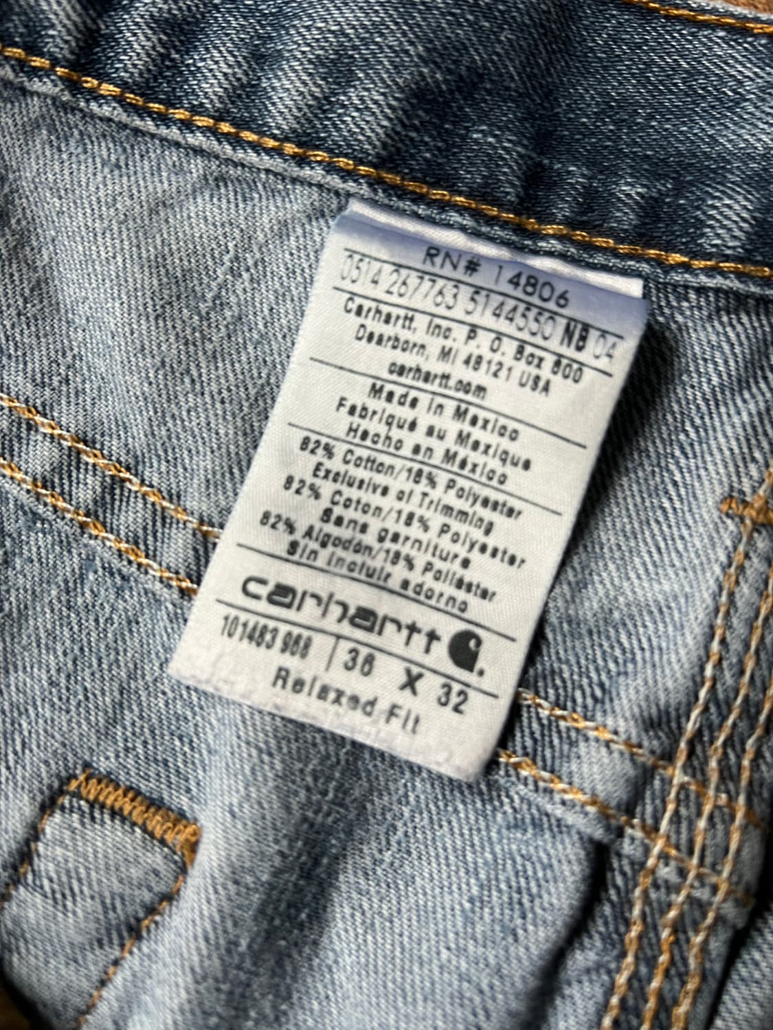[36]칼하트 USA 빈티지 워싱 데님 워크 팬츠 상품이미지4