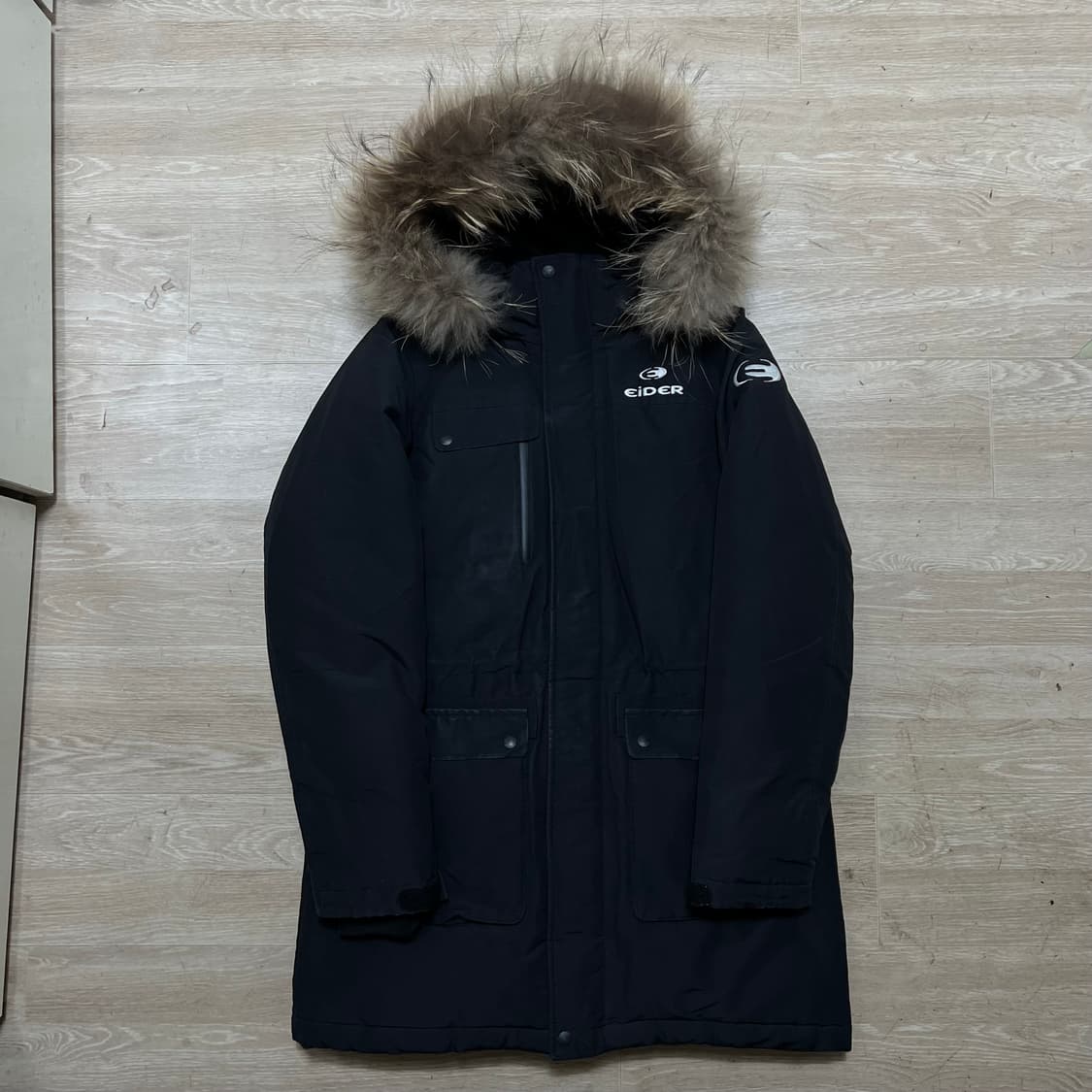 아이더 덕다운 라쿤퍼 후드 카라스 패딩 점퍼 [블랙] S/90 상품이미지1