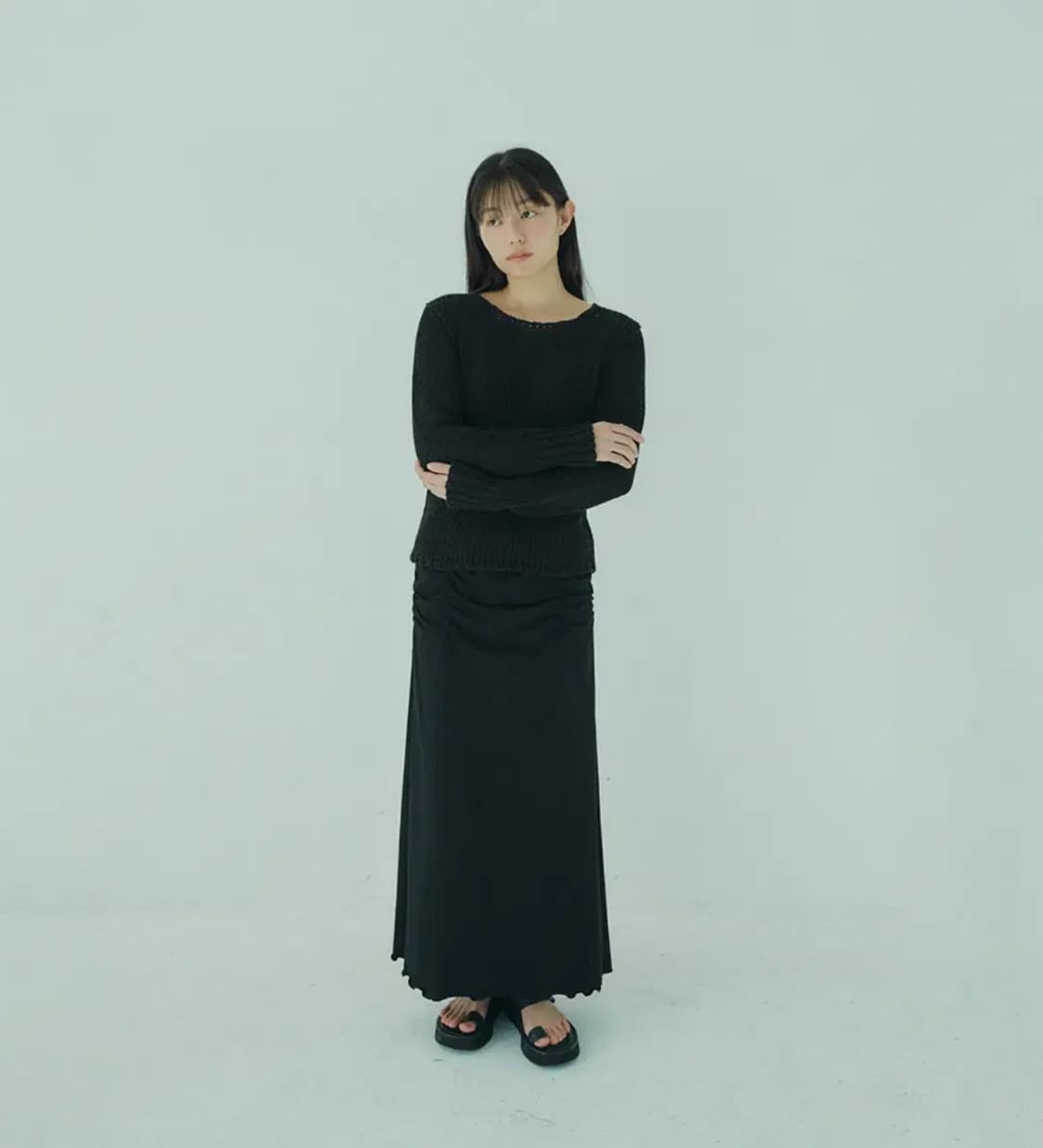 GBH apparel Jersey skirt롱스커트(원가98,000) 상품이미지1