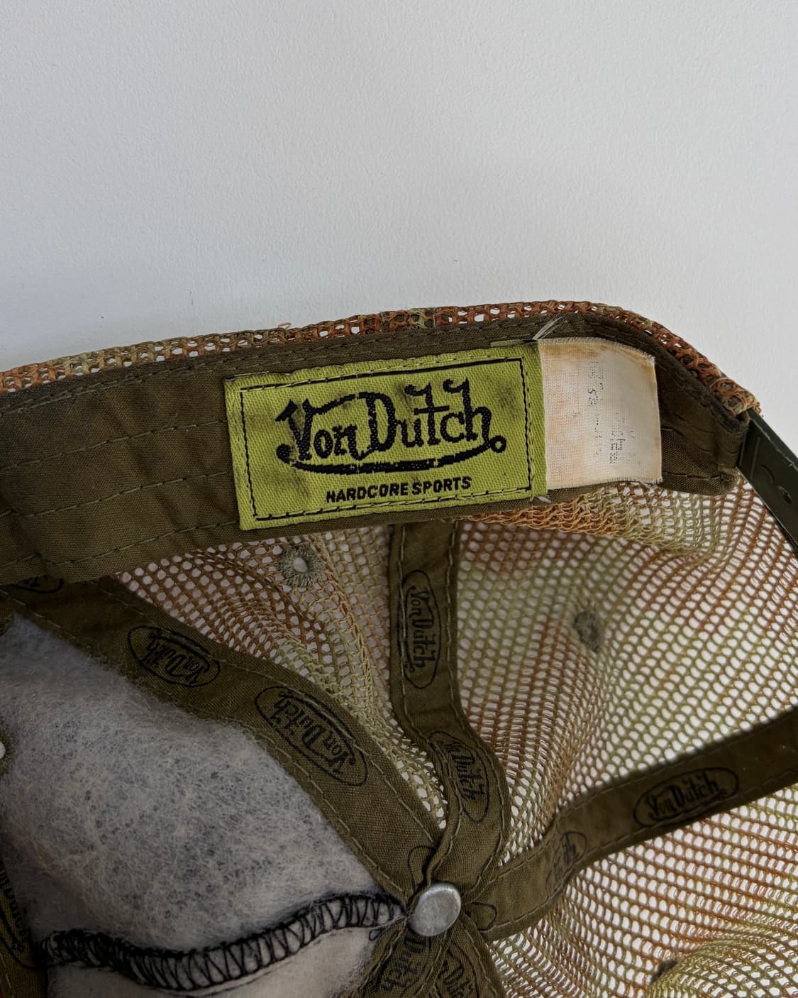 본더치 VonDutch 빈티지 레더 카모 메쉬 볼캡 모자 상품이미지7