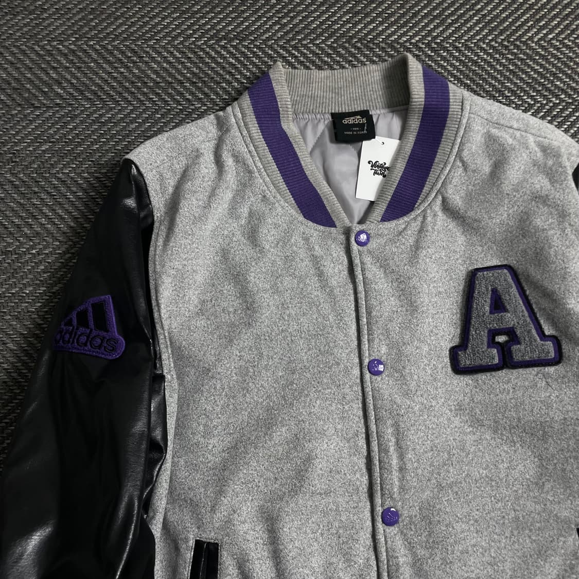 아디다스 빅로고 레더 스웻 바시티 자켓o 4290 상품이미지4