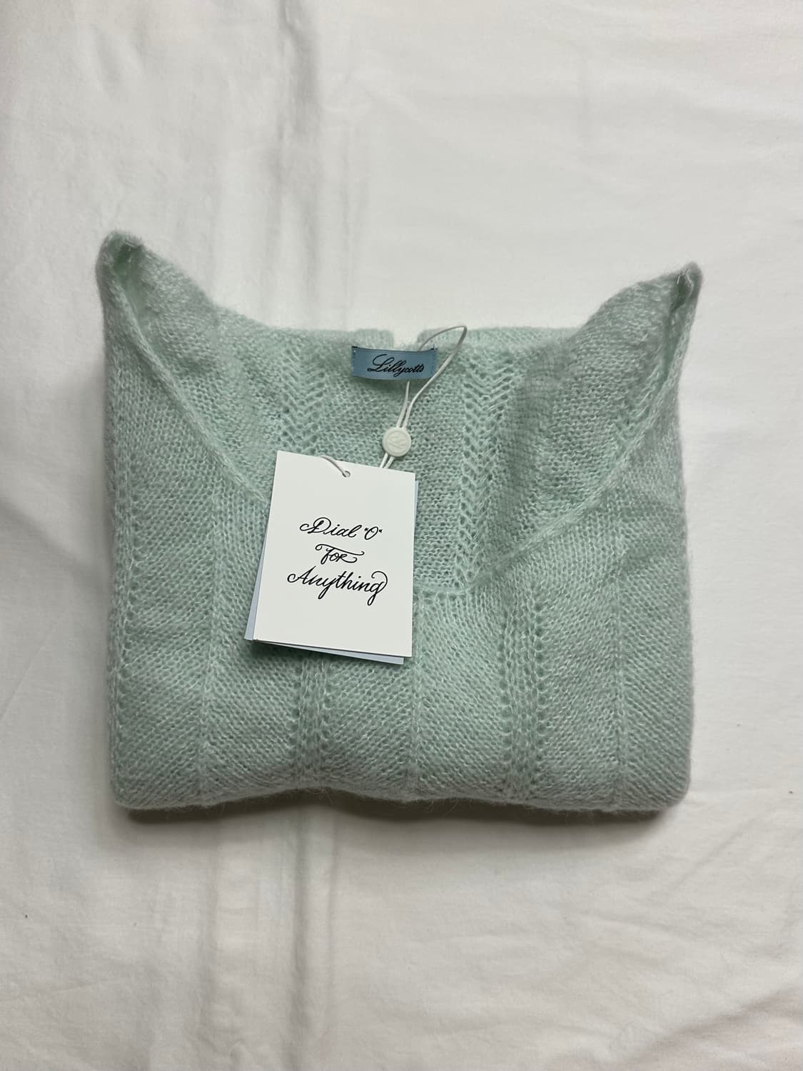 디브 새상품! 🩵 릴리코츠  Heath frill knit mint  상품이미지2