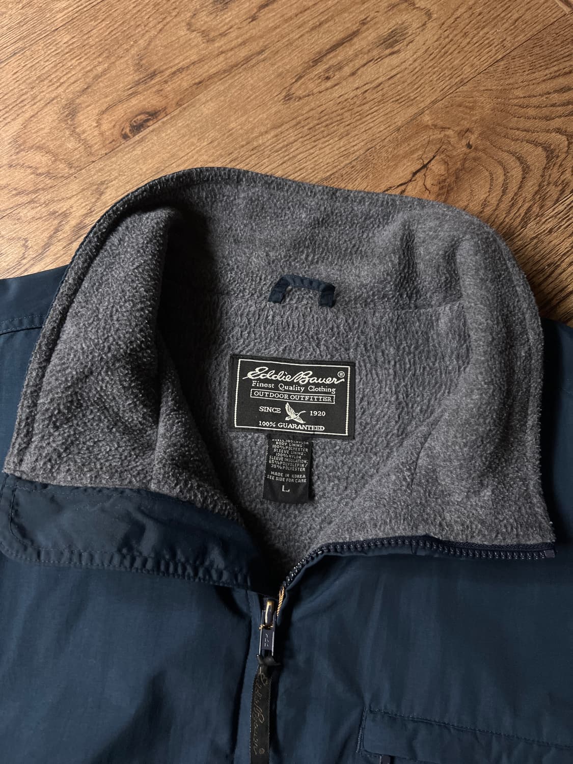 [L]에디바우어 플리스 라이닝 네이비 웜업 자켓 상품이미지2